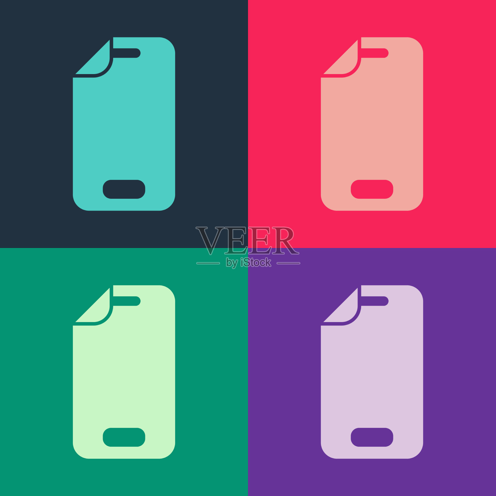 波普艺术玻璃屏幕保护器的智能手机图标图标素材