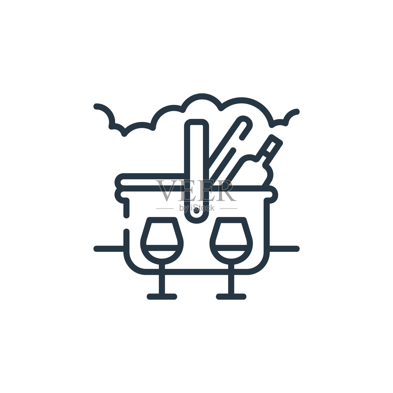 野餐图标矢量从派对和庆祝概念。野餐的细线插图可编辑笔画。野餐线性标志，用于web和移动应用程序，标志，印刷媒体。图标素材