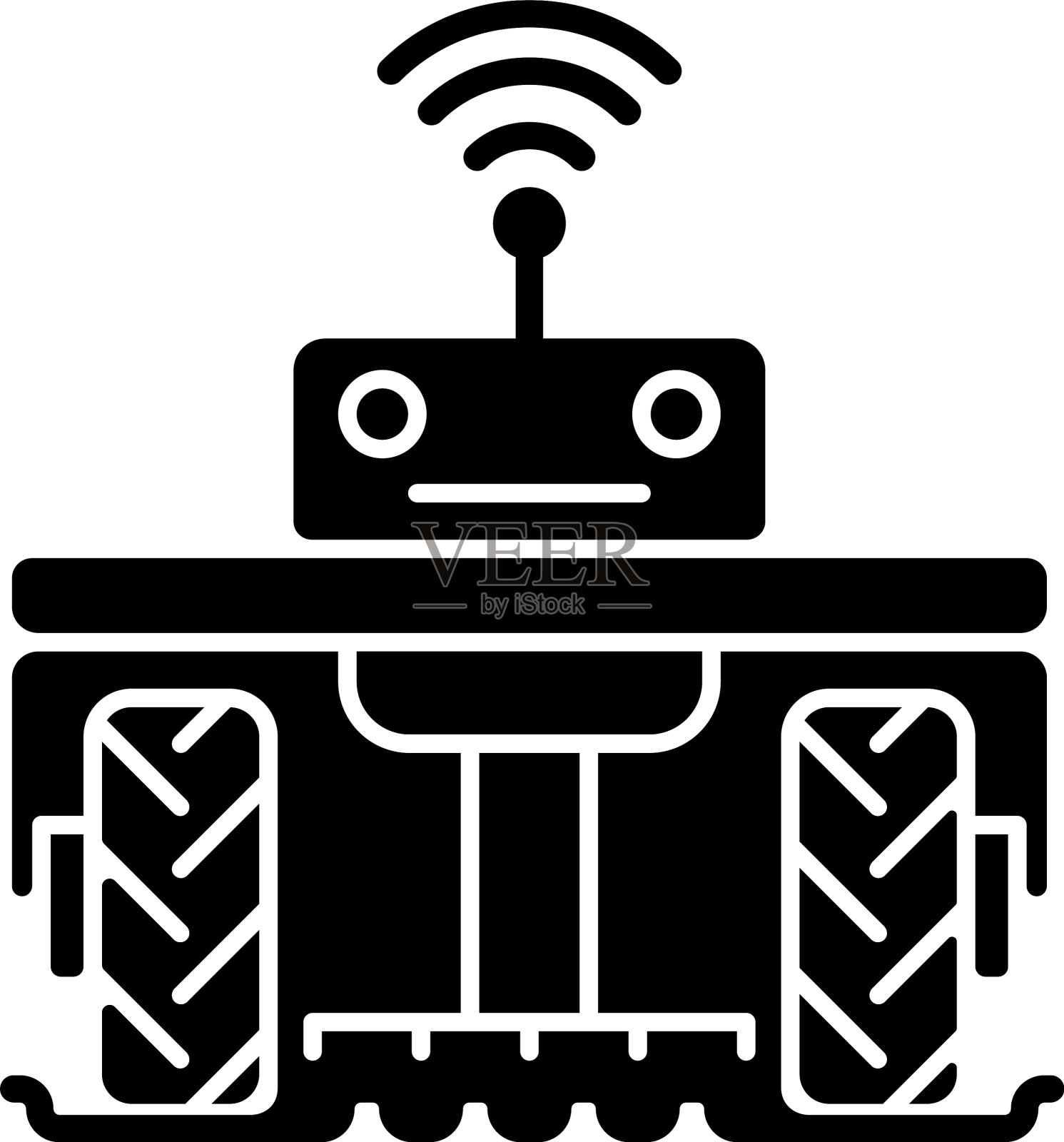 农业机器人黑色象形图标设计元素图片