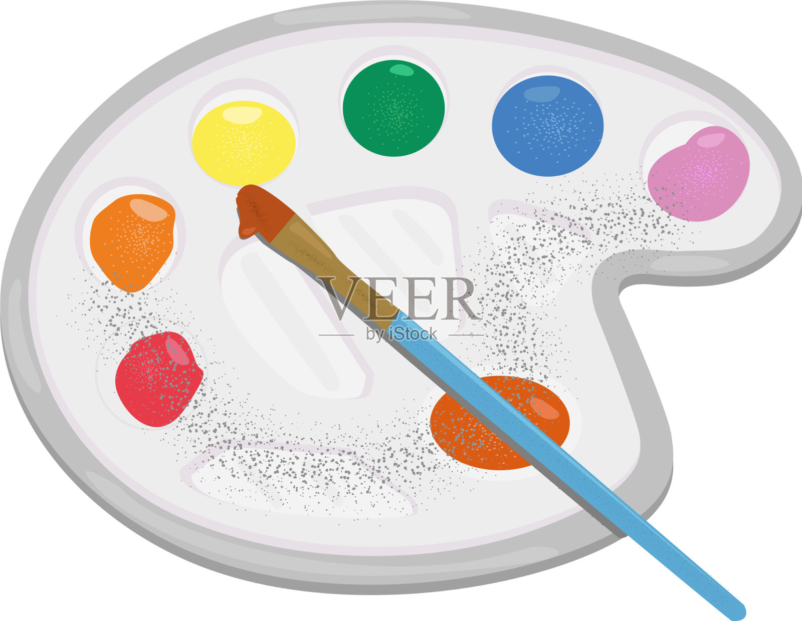 画家调色板平面设计插画图片素材