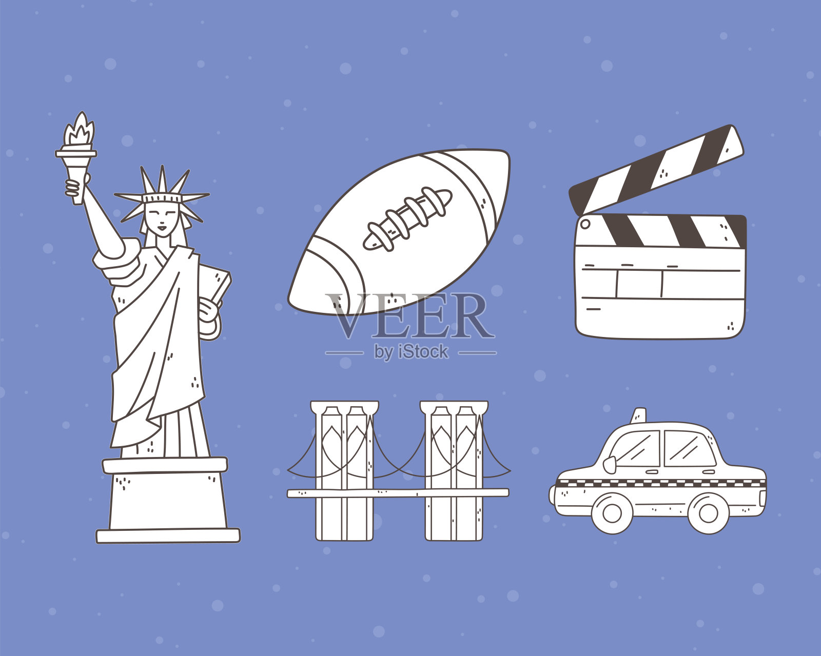 轮廓对象集插画图片素材