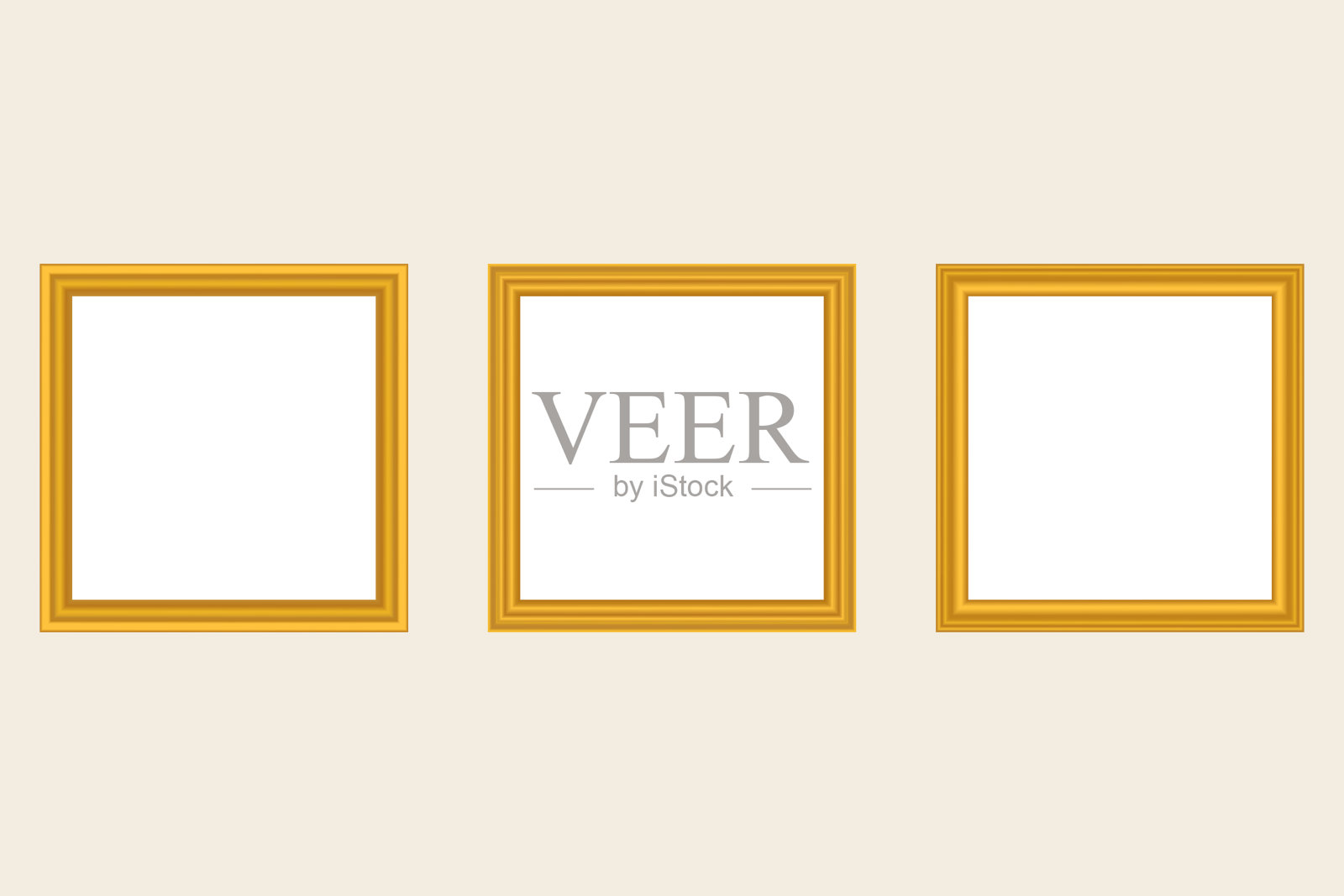 一套方金色复古木框架为您的设计。复古封面。文本。古色古香的黄金现代矩形框架。模板向量插图插画图片素材