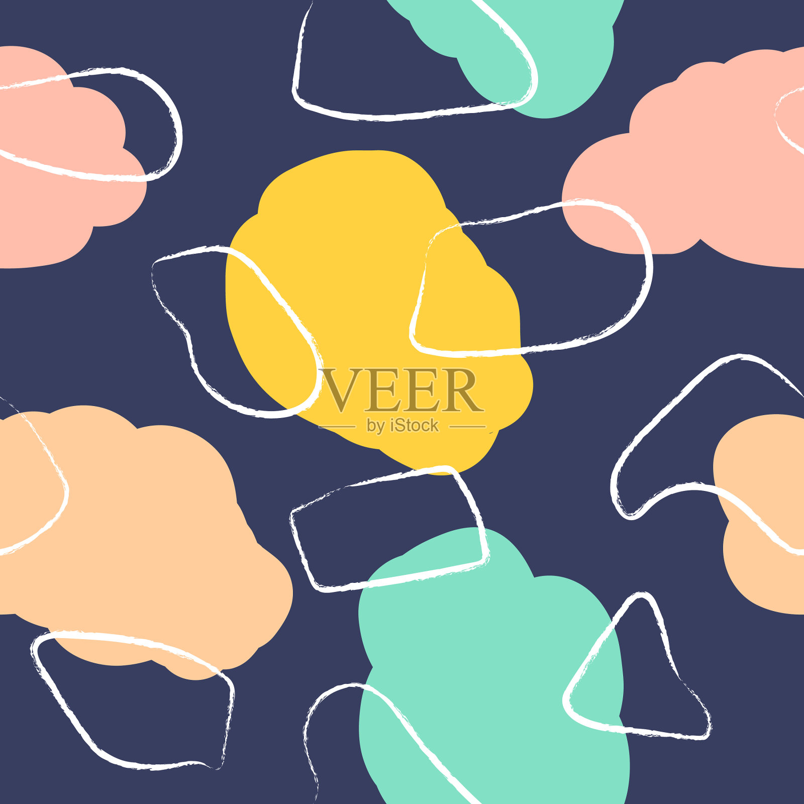 简单抽象形状重复图案设计插画图片素材