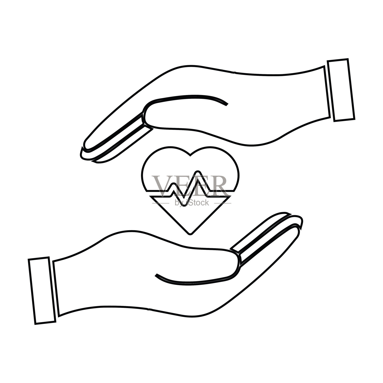 健康，健康保险，心脏健康，保险，爱情，医疗，保护图标插画图片素材