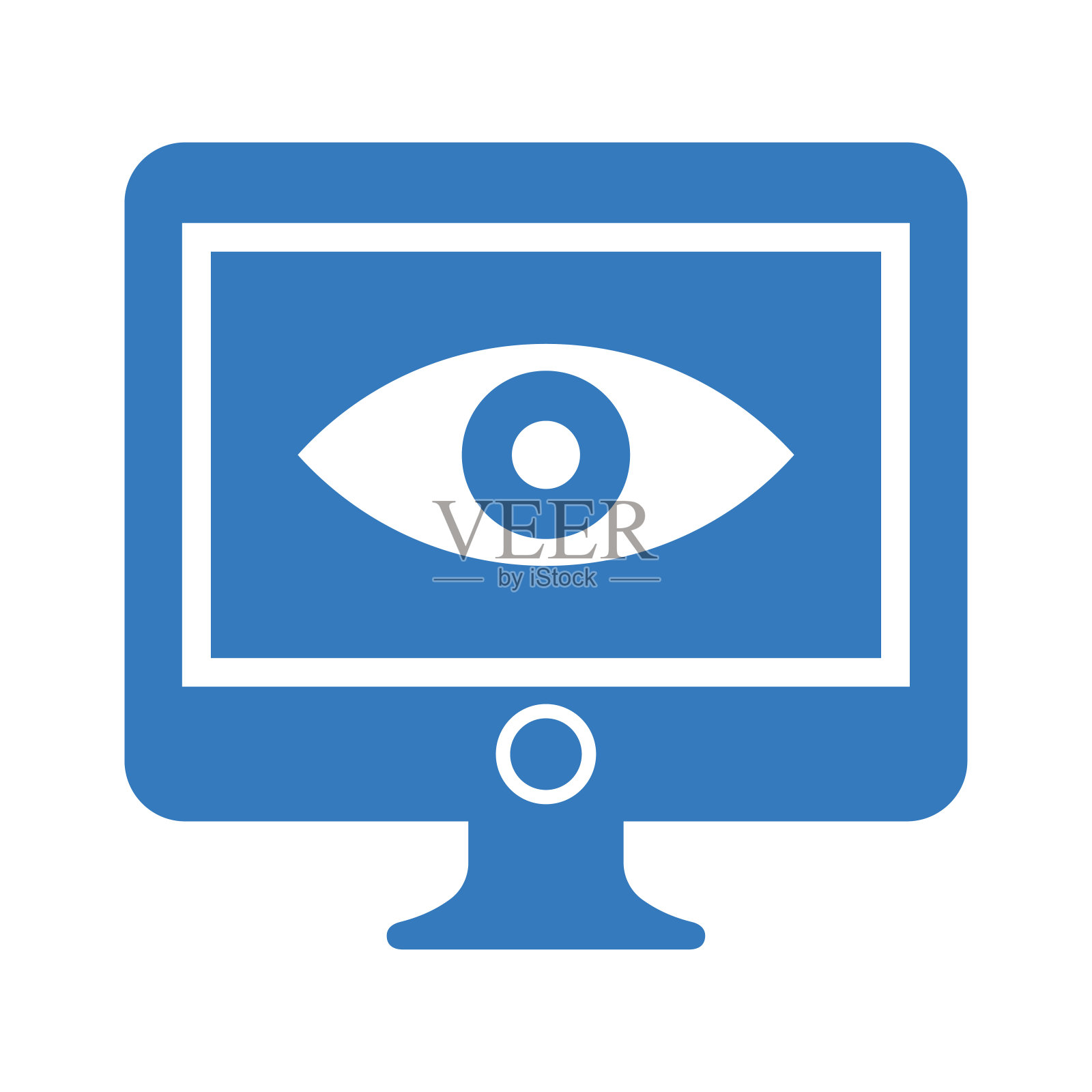 浏览器，视图，可见性，web图标。蓝色的矢量图形。插画图片素材