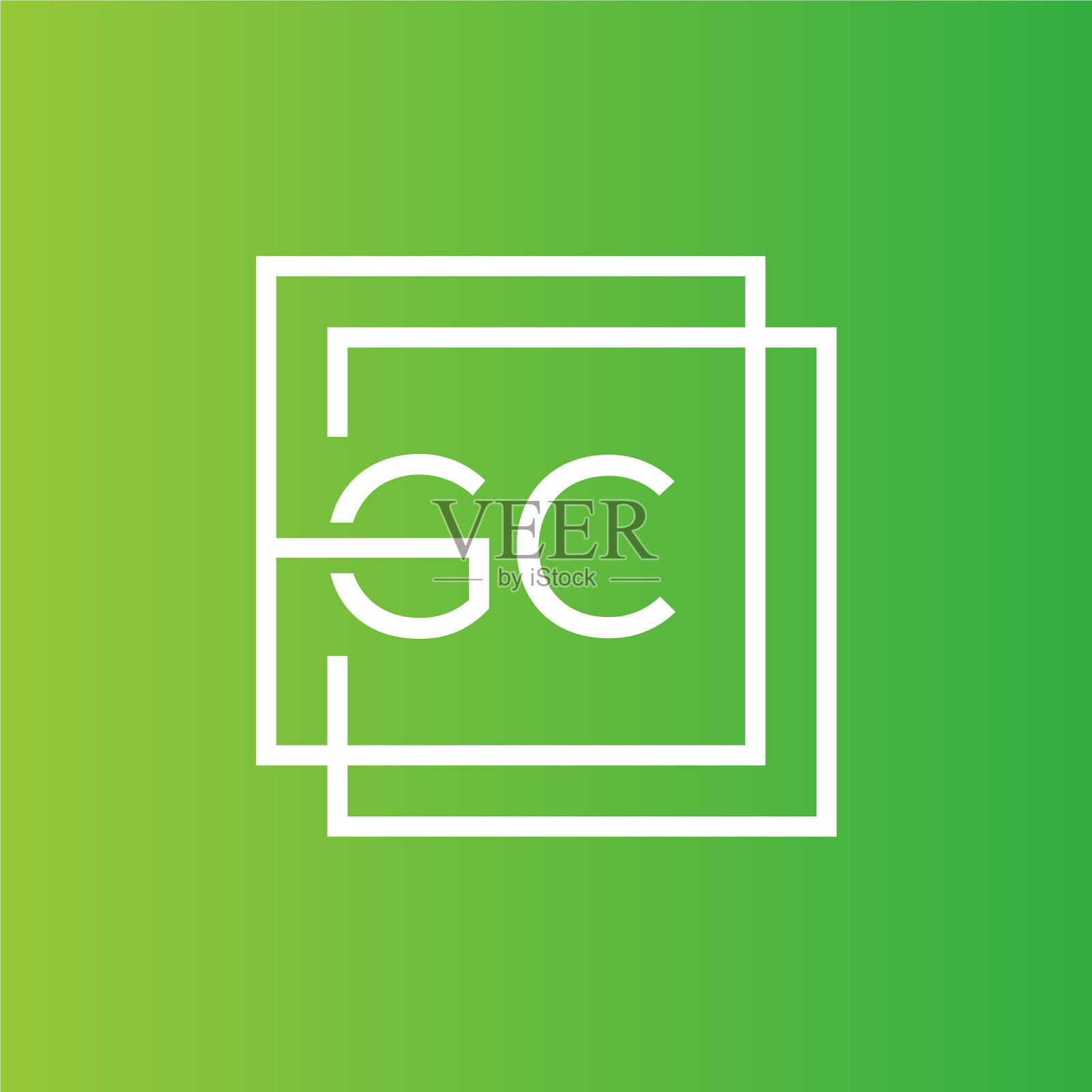 创意首字母gc广场标志设计插画图片素材