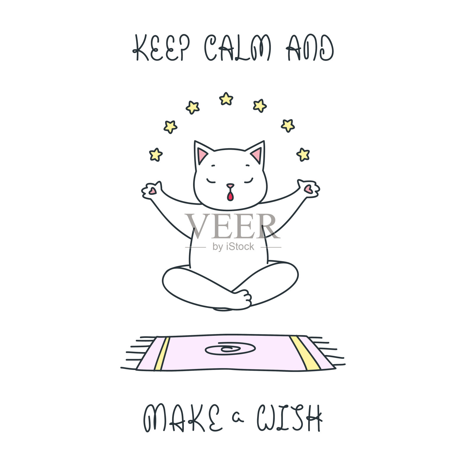 保持冷静，许个愿插画图片素材
