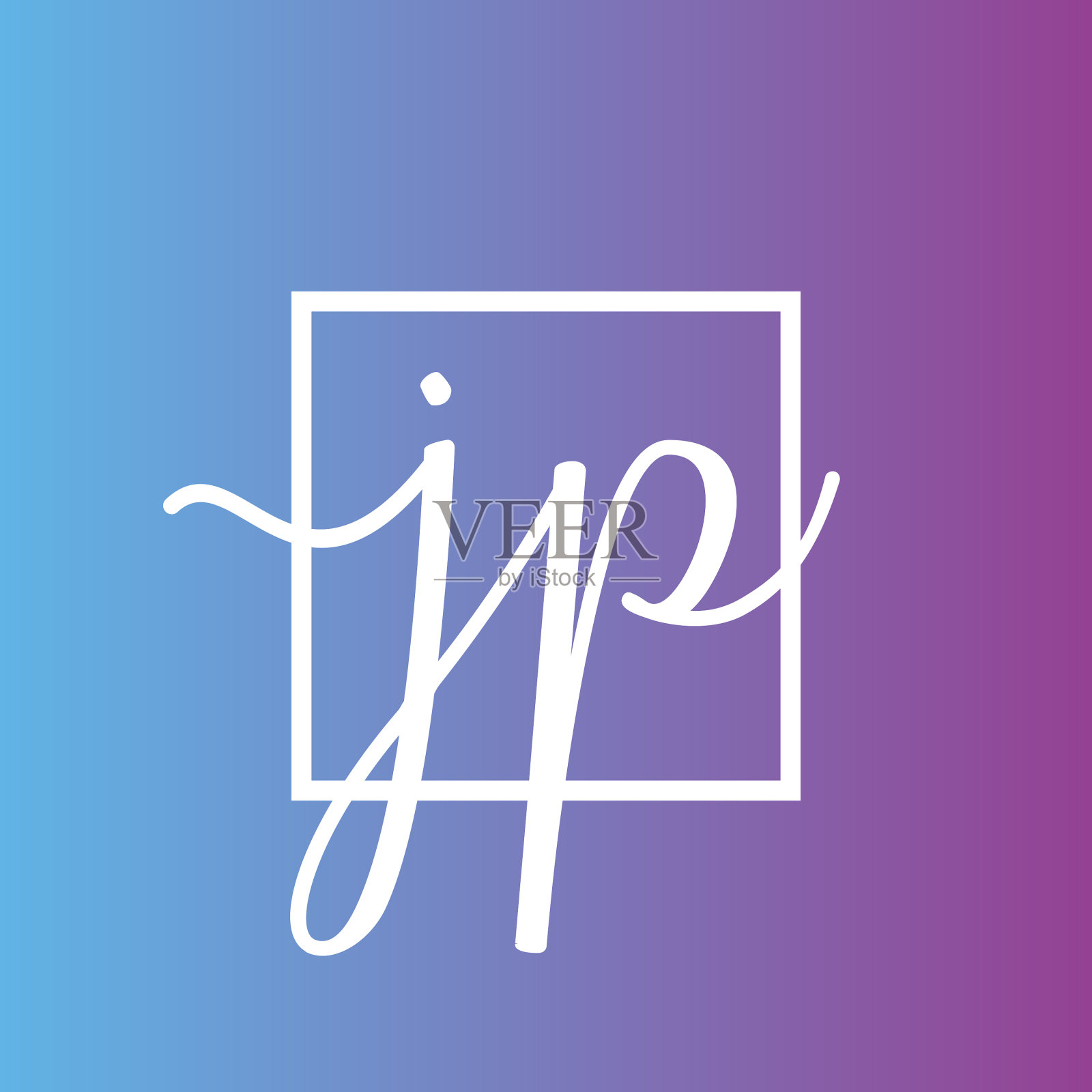 创意首字母jp广场标志设计插画图片素材