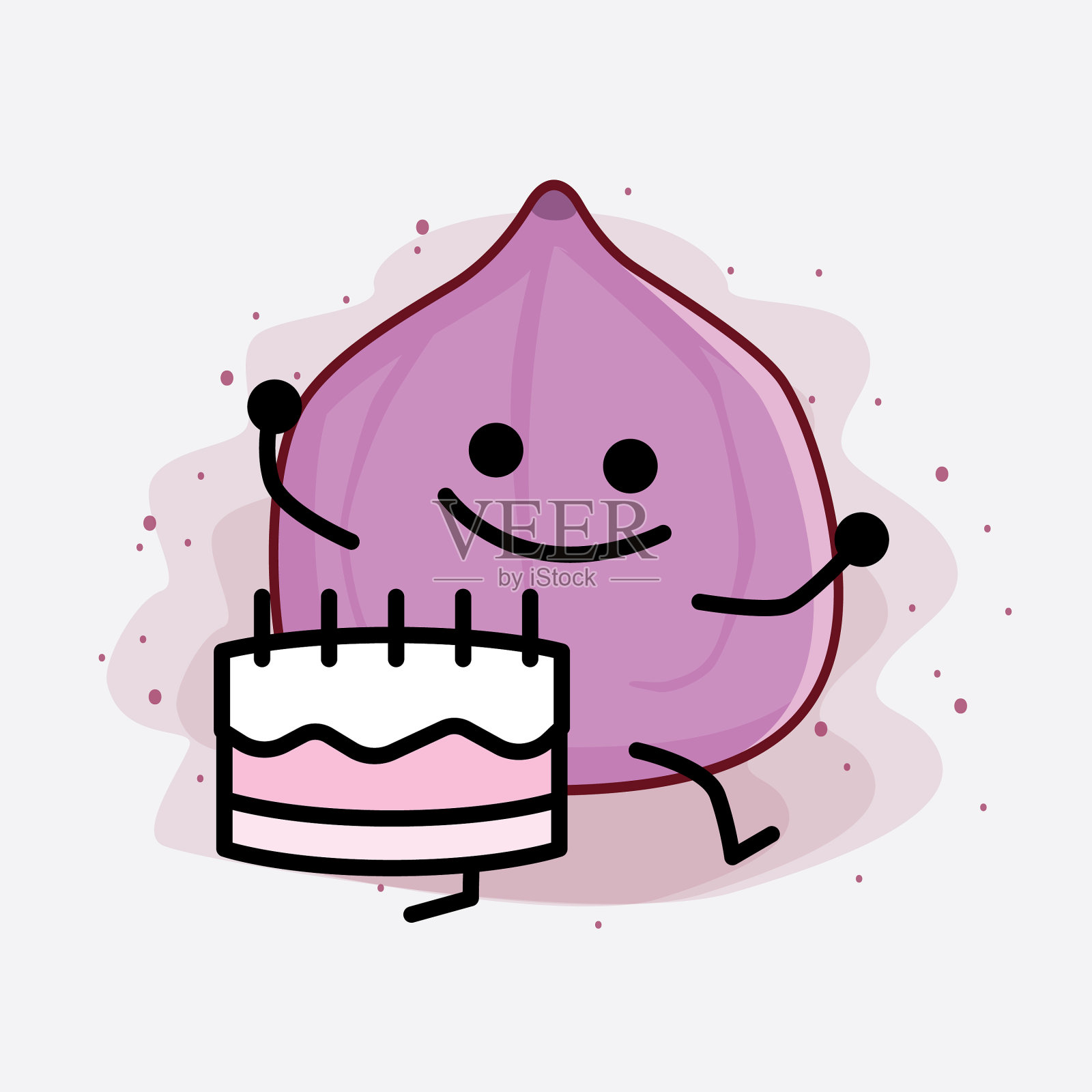 可爱的无花果水果吉祥物人物插画图片素材