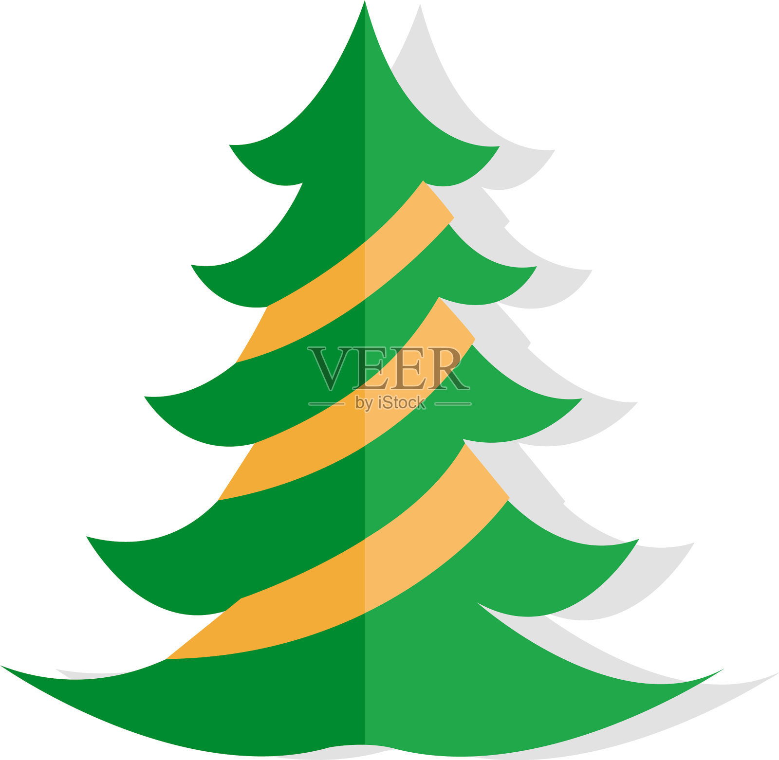 白色背景上的圣诞树设计元素图片