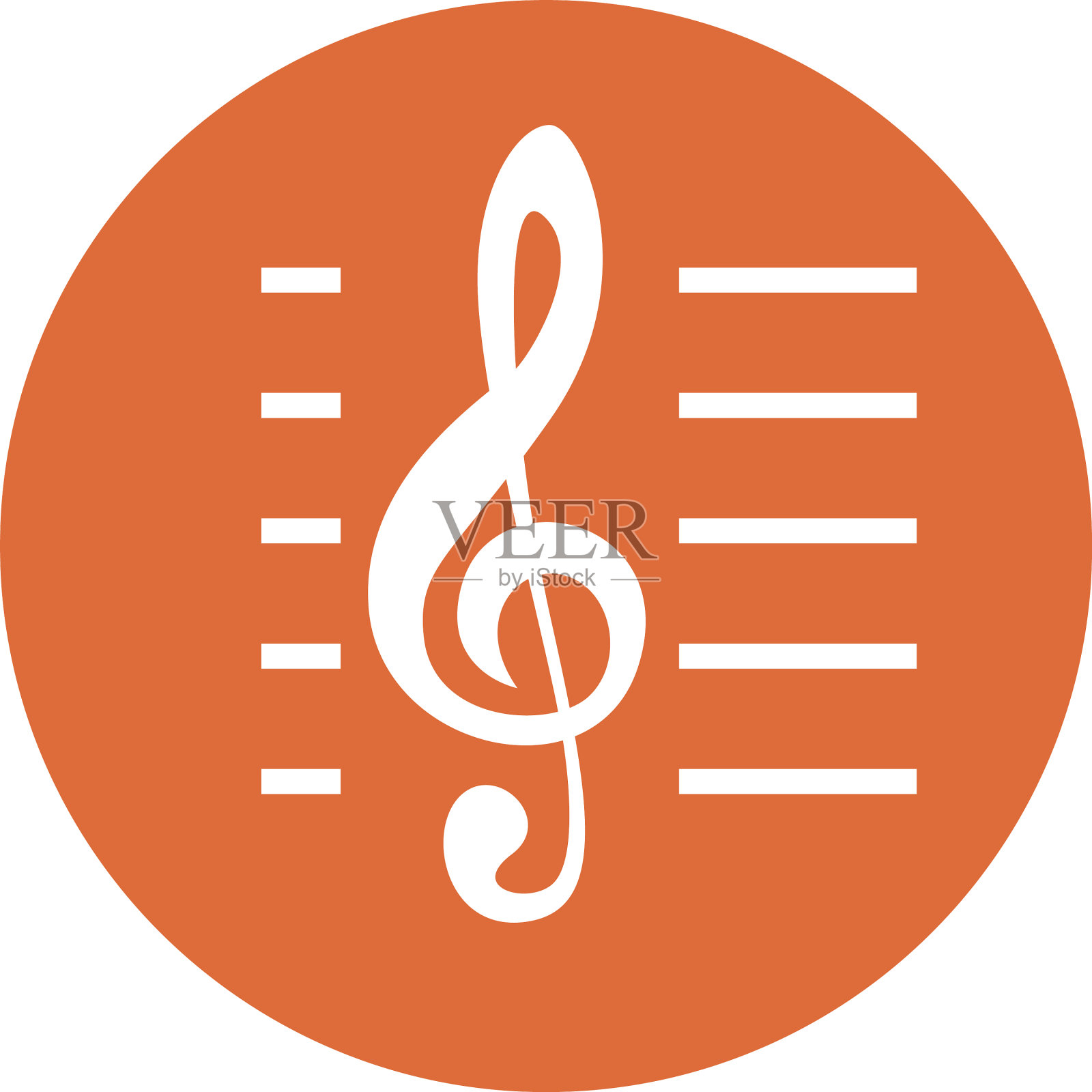 白色背景上的小提琴键图标素材