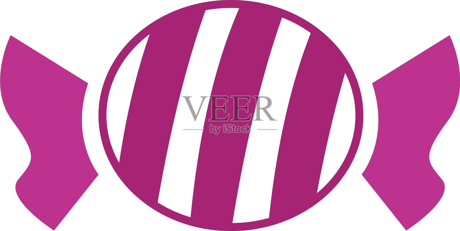 白色背景上的一个粉色糖果插画图片素材