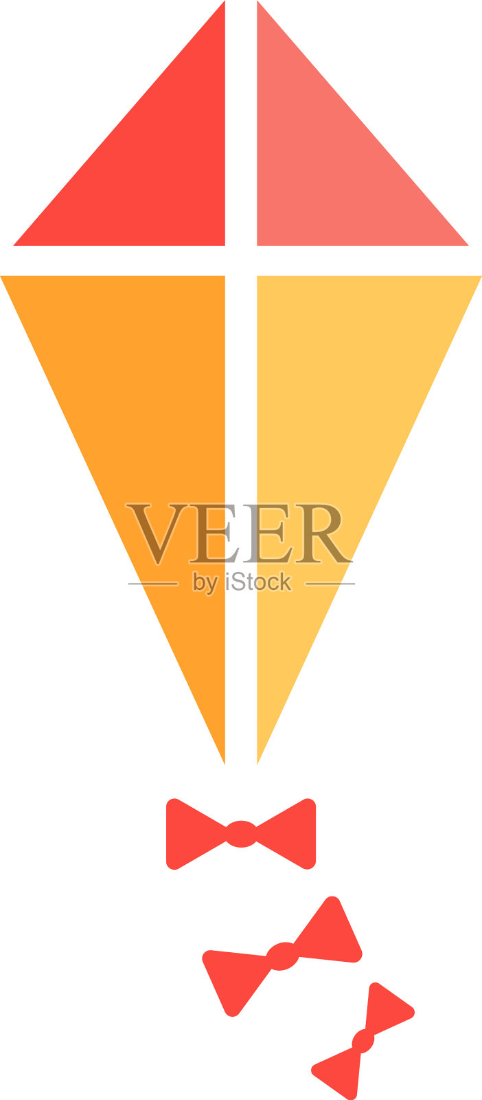 在白色的背景上放风筝图标素材