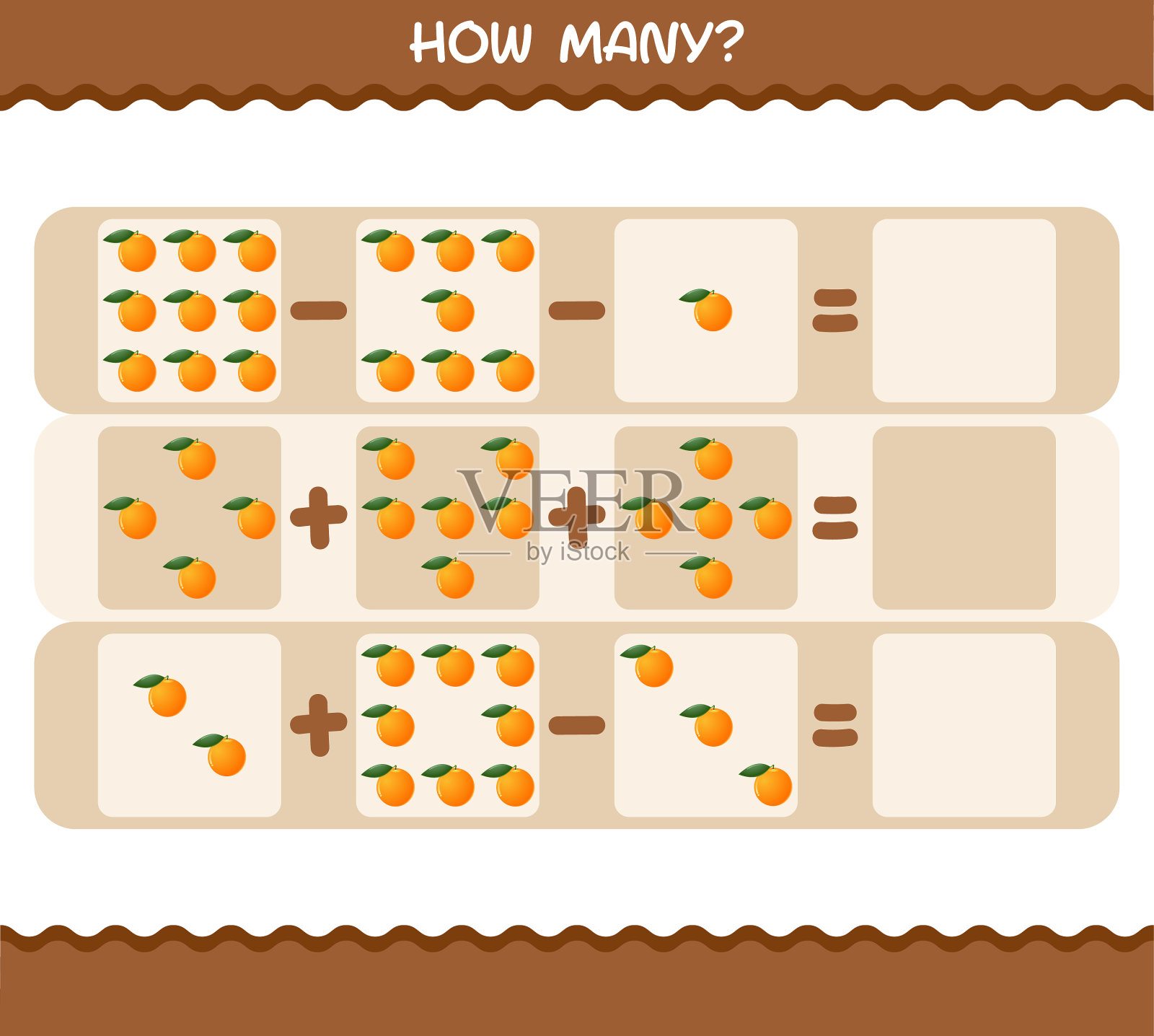 多少卡通橙数游戏教育插画图片素材