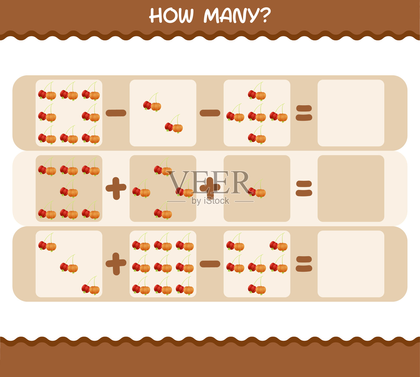 有多少个卡通皮坦加数游戏插画图片素材