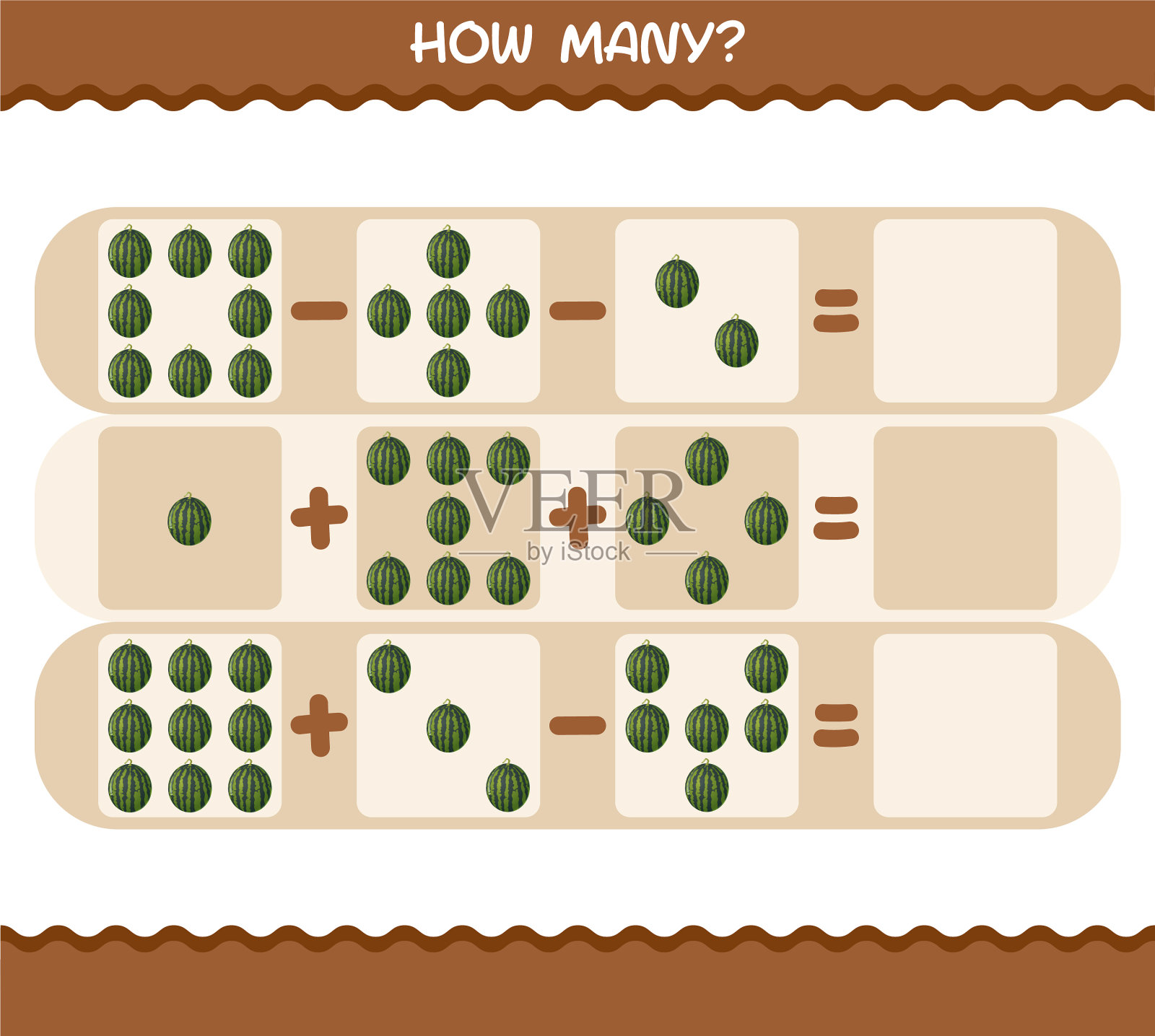 卡通数西瓜游戏有几款插画图片素材