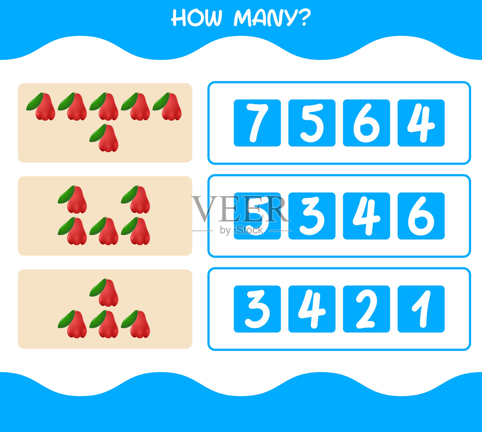 多少卡通玫瑰苹果数游戏插画图片素材