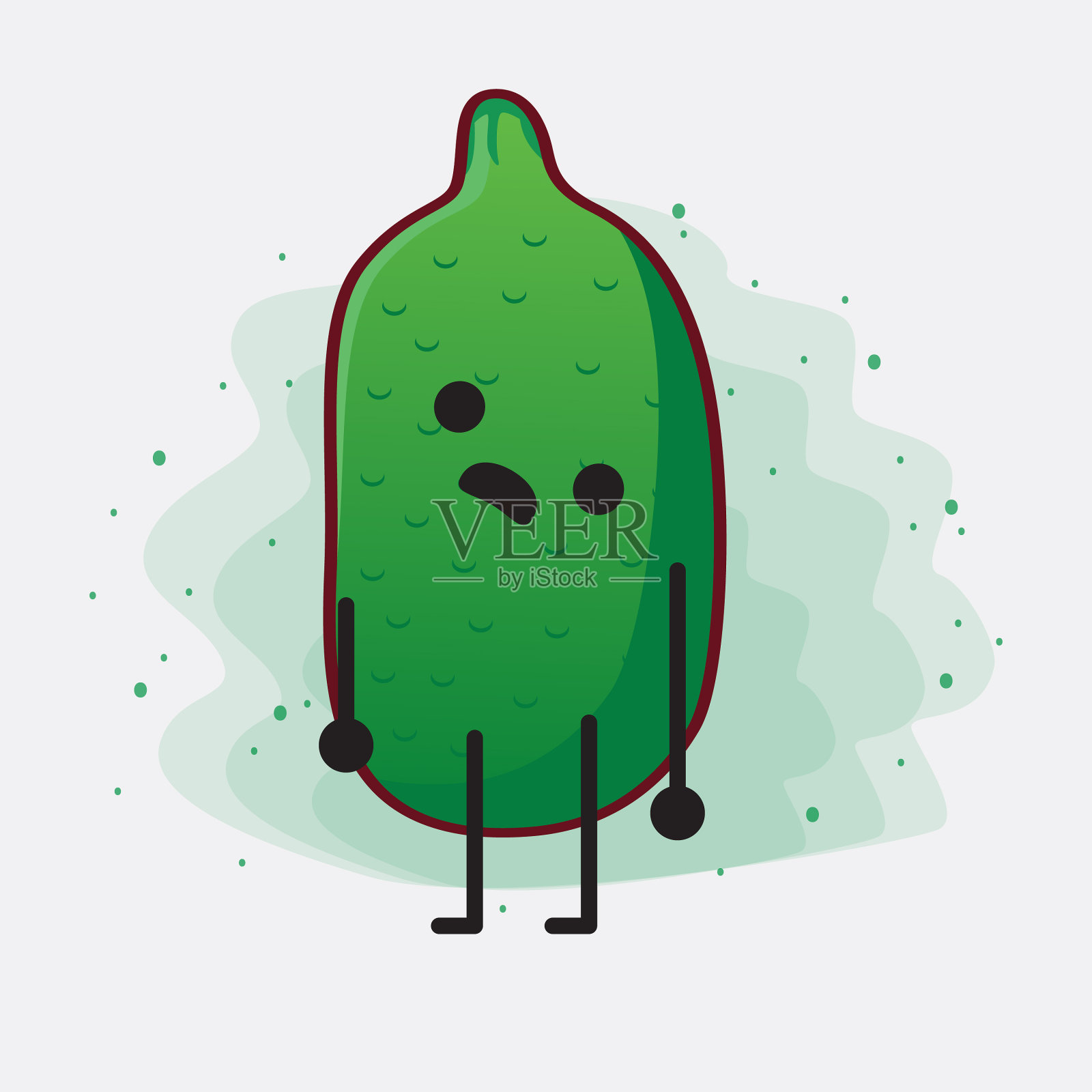 手指青柠水果吉祥物人物插画图片素材