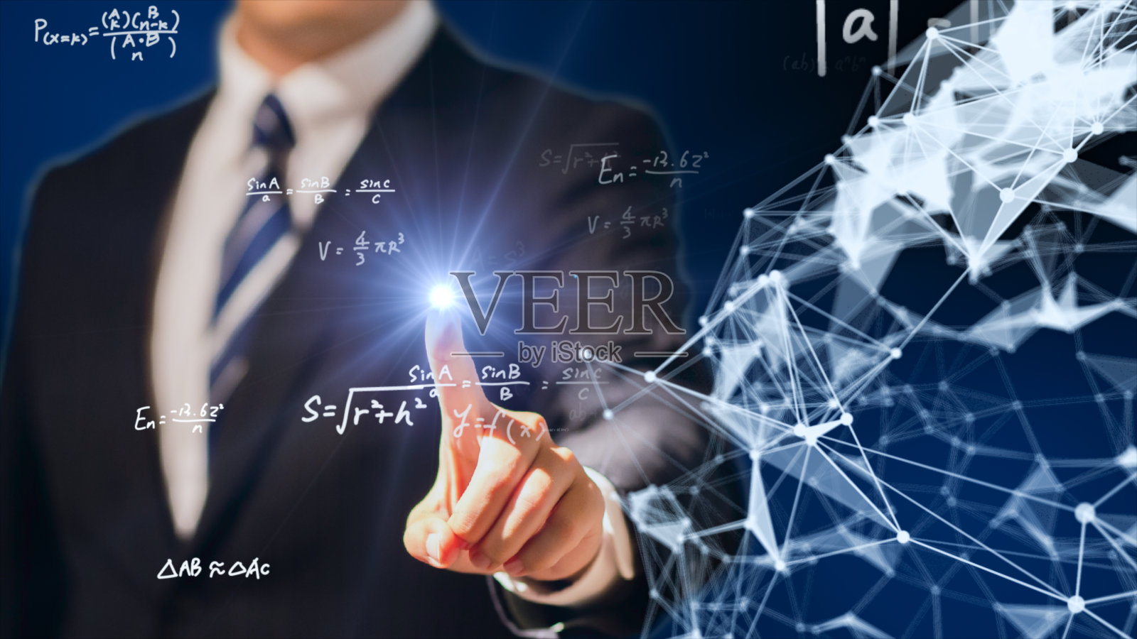 5G和AI技术，全球通信网络概念。业务图。全球业务。照片摄影图片