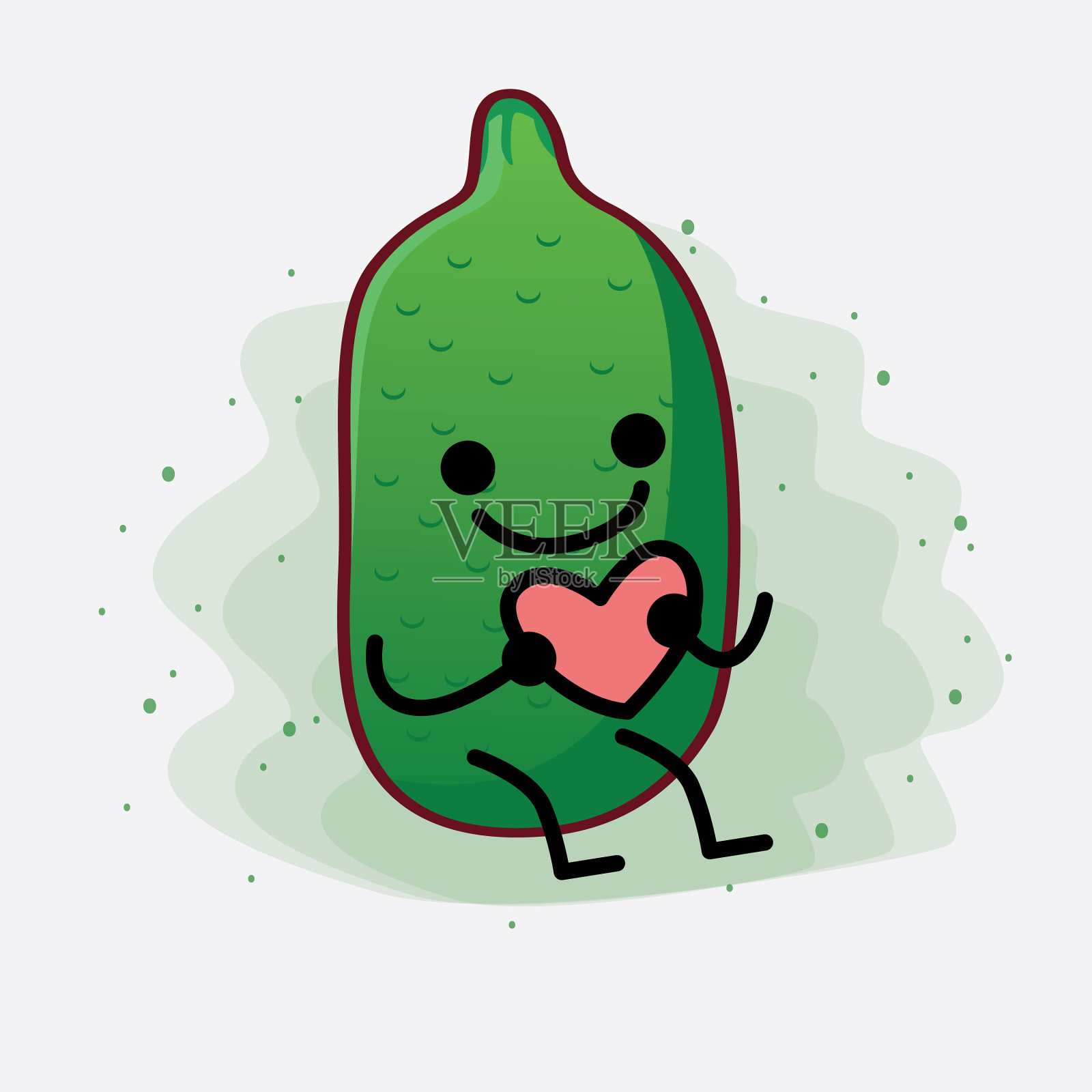 手指青柠水果吉祥物人物插画图片素材