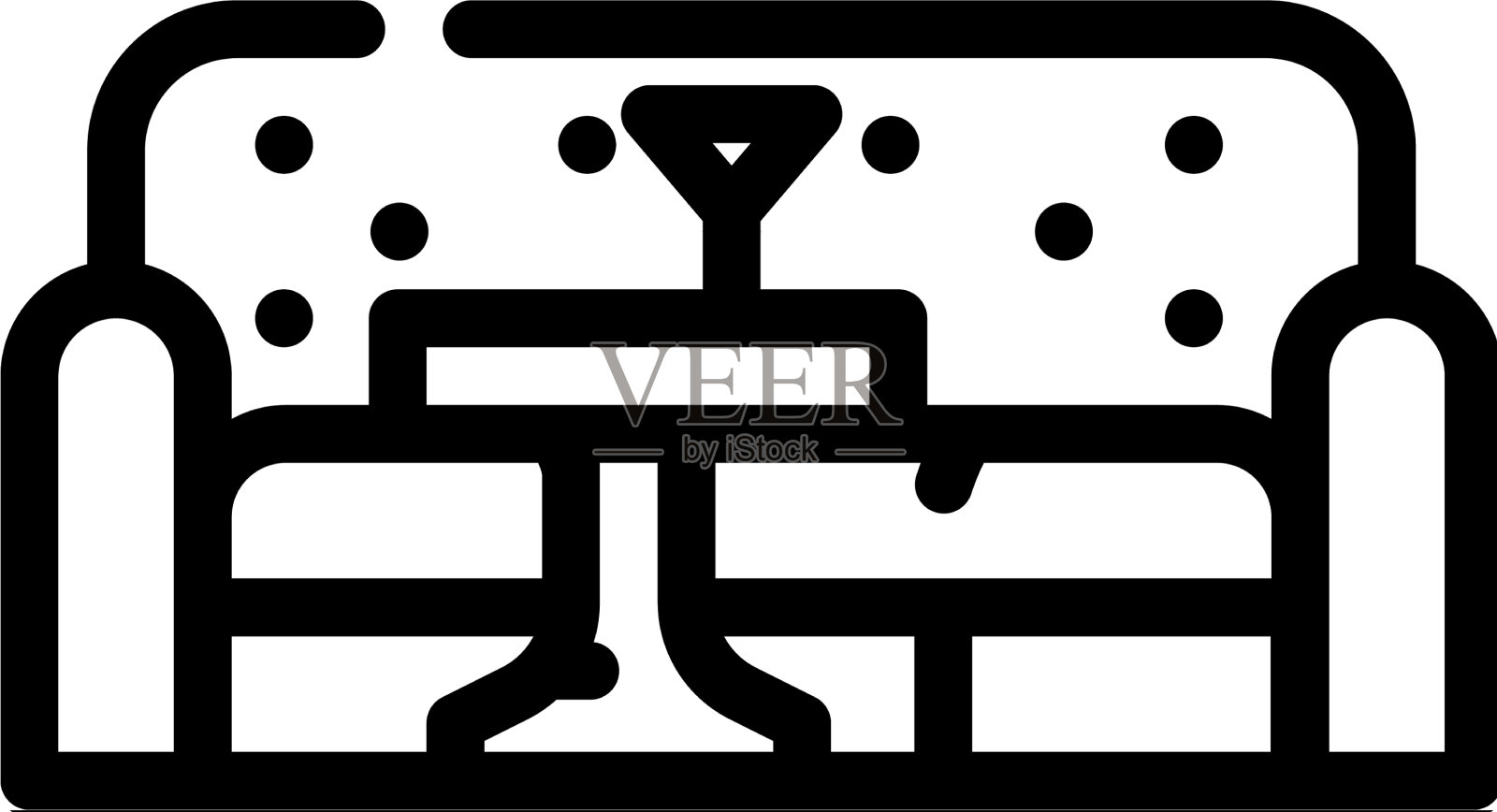 休息区线图标平坦设计元素图片