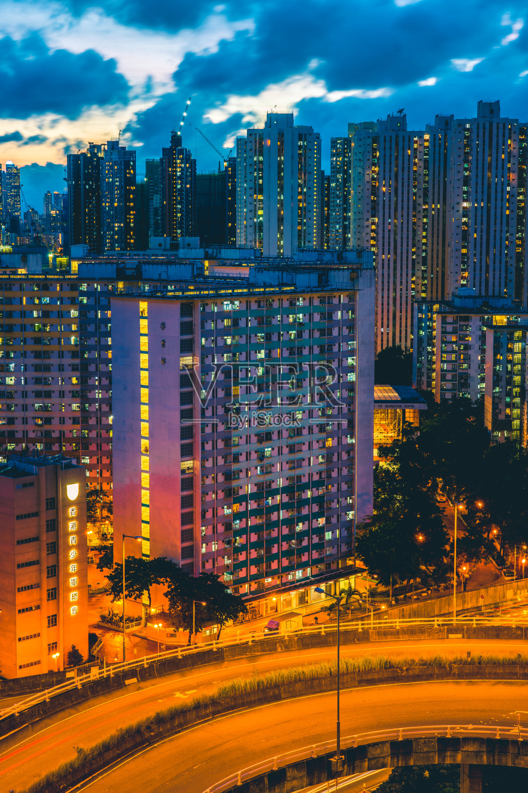 中国香港拥挤的公寓楼照片摄影图片