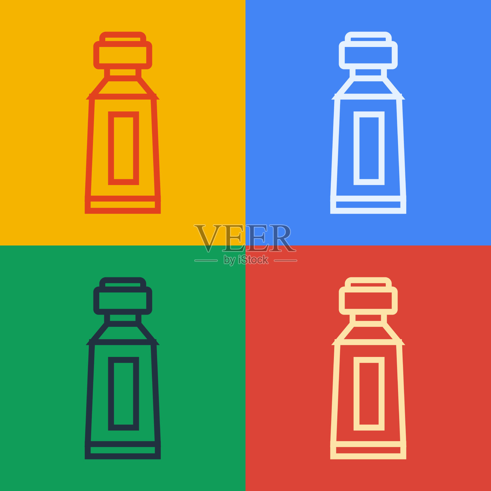 波普艺术线管牙膏图标隔离上插画图片素材