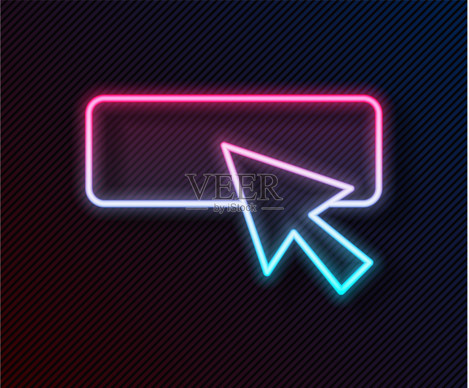 发光霓虹线UI或ux设计图标隔离插画图片素材