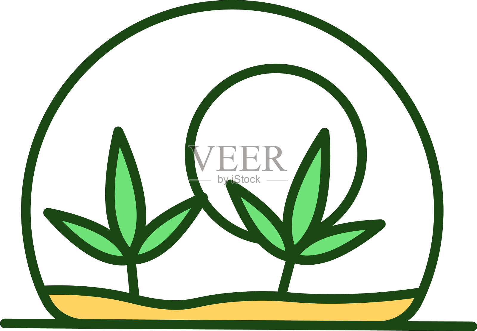 植物下玻璃RGB颜色图标设计元素图片