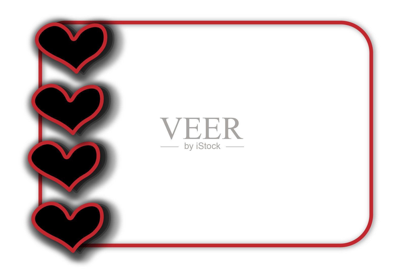 白色背景上的心形插图，插画图片素材