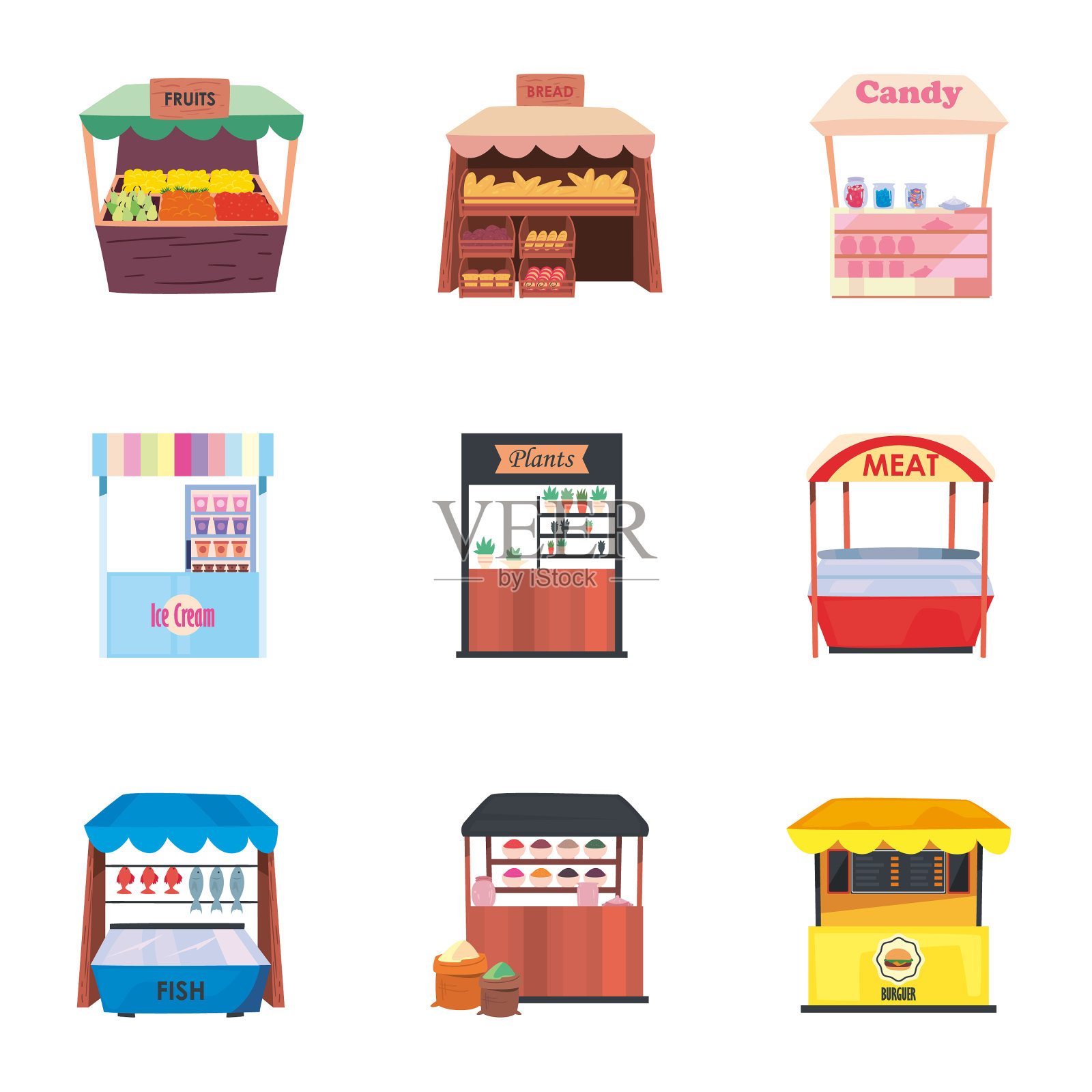 市场图标集设计图标素材