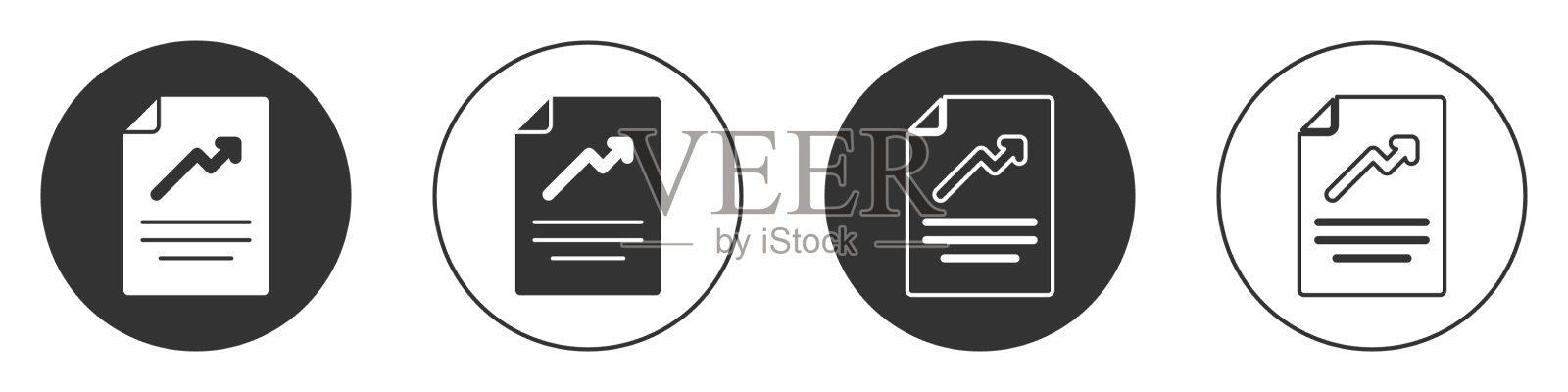 黑色文档与图形图表图标隔离图标素材