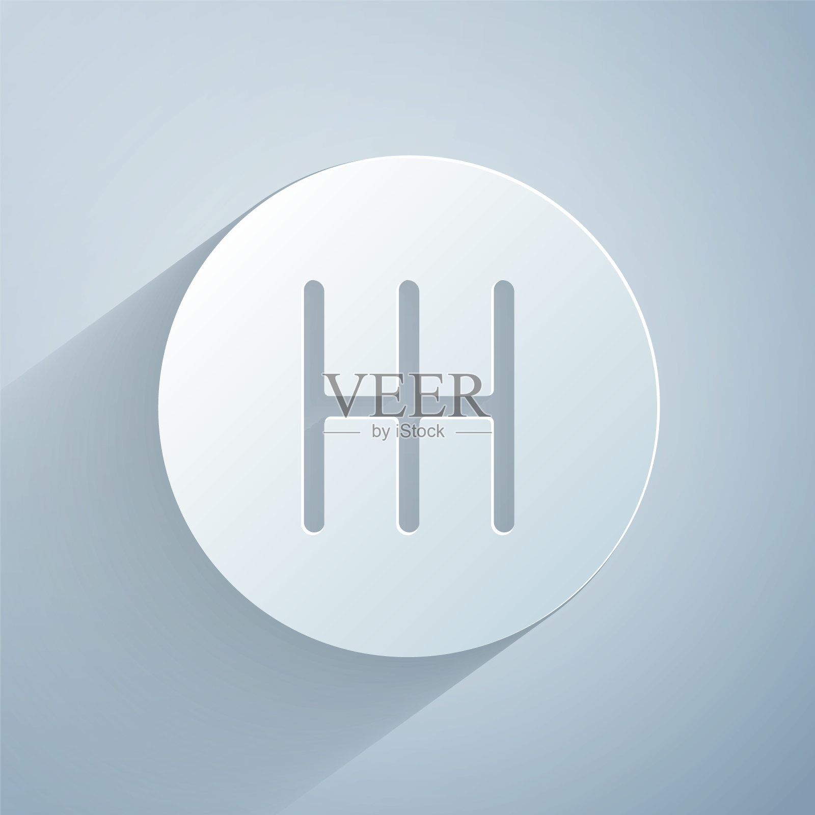 剪纸挡图标孤立在灰色背景。传输图标。纸艺术风格。向量图标素材