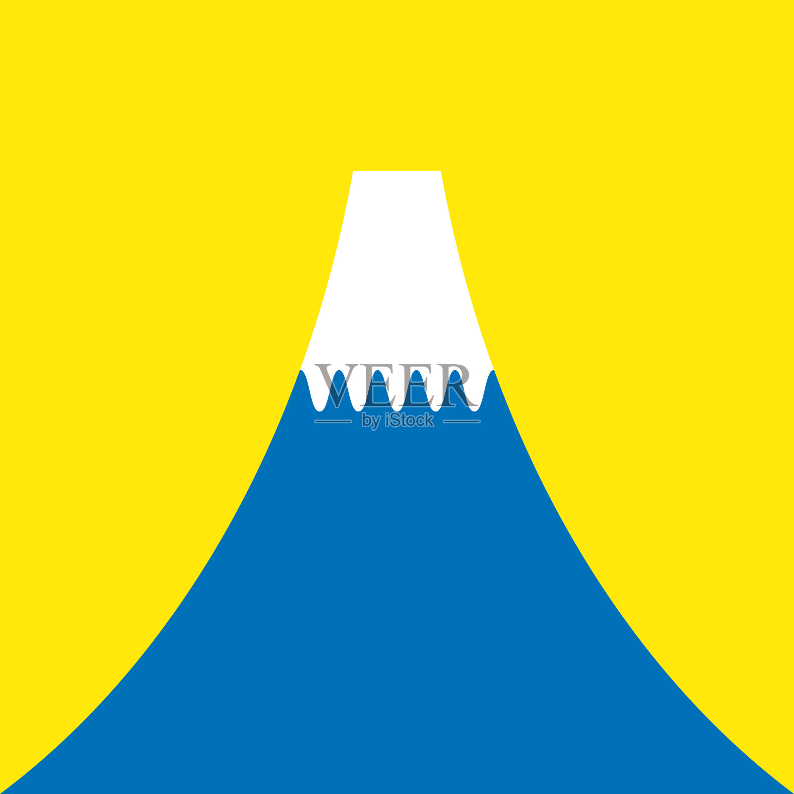 富士山插图与阳光照耀插画图片素材