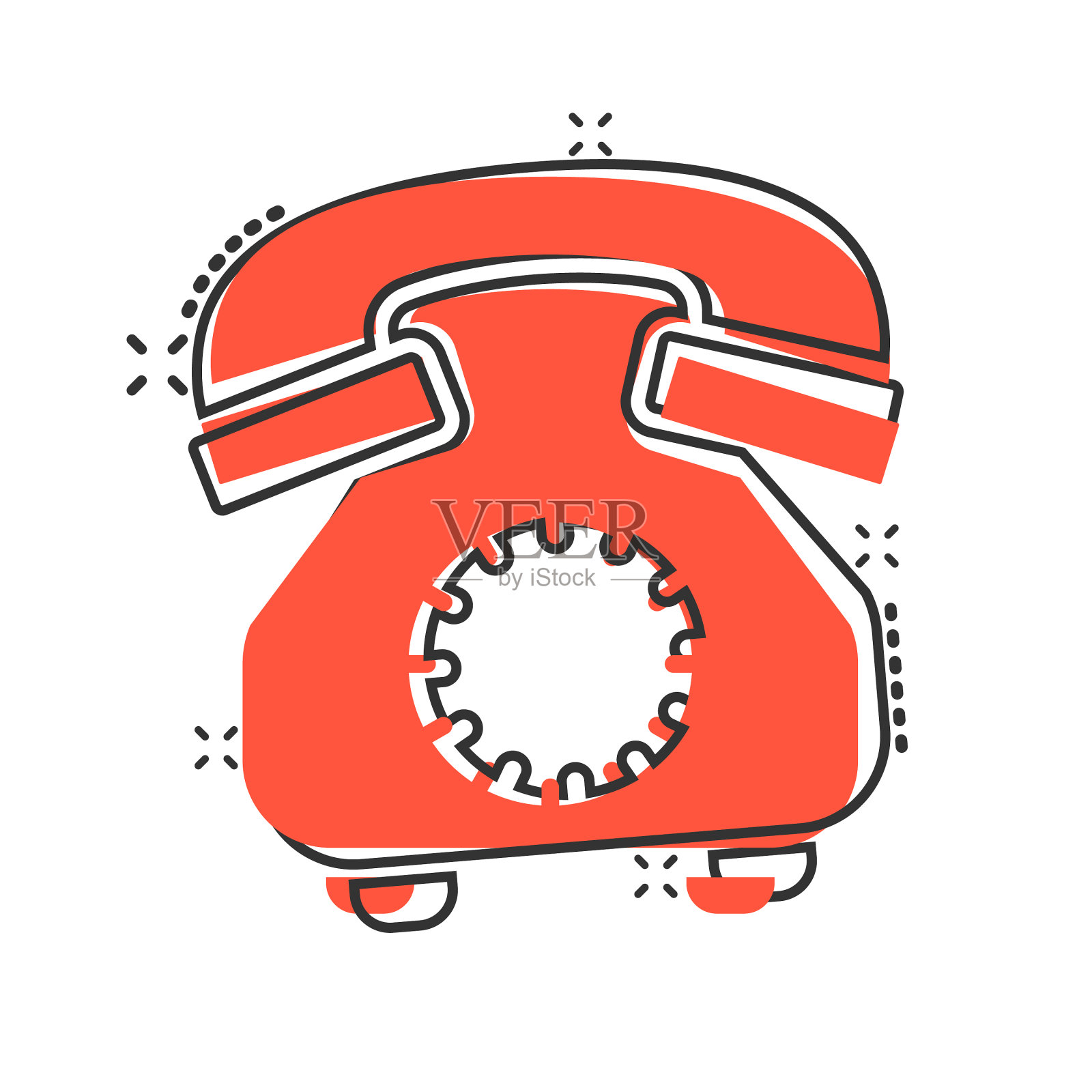 手机图标在漫画风格的电话交谈插画图片素材