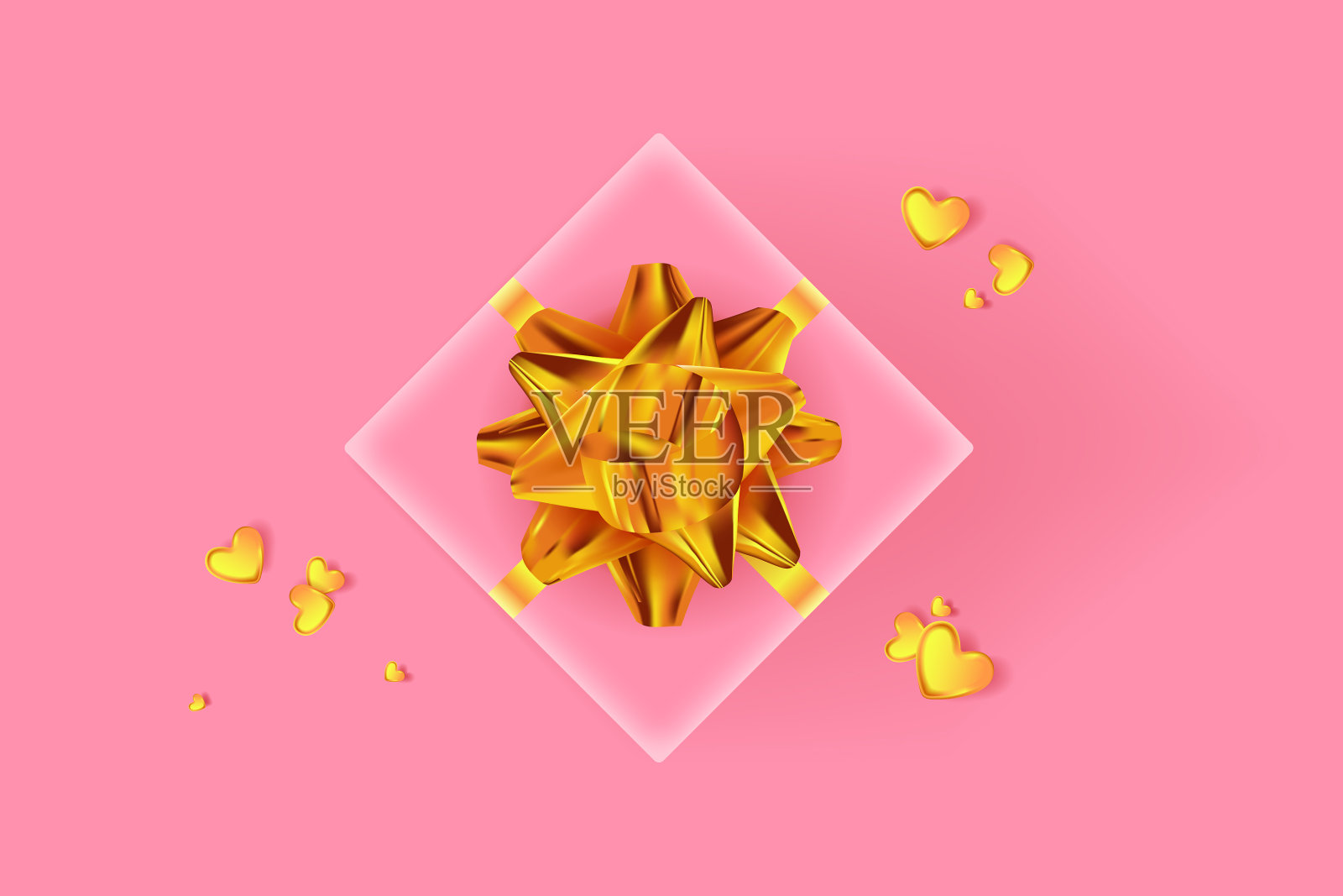 情人节快乐背景粉礼盒插画图片素材