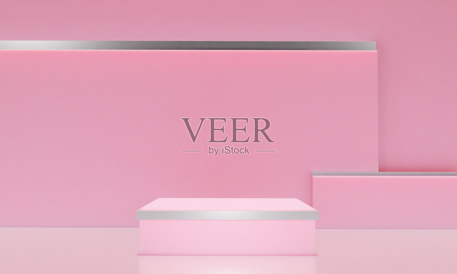 场景与讲台模拟展示在极简主义风格与复制空间，3d渲染抽象背景设计照片摄影图片