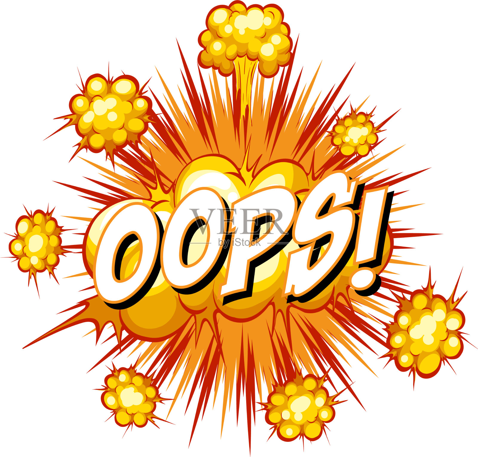 喜剧演讲气泡与oops文本设计元素图片