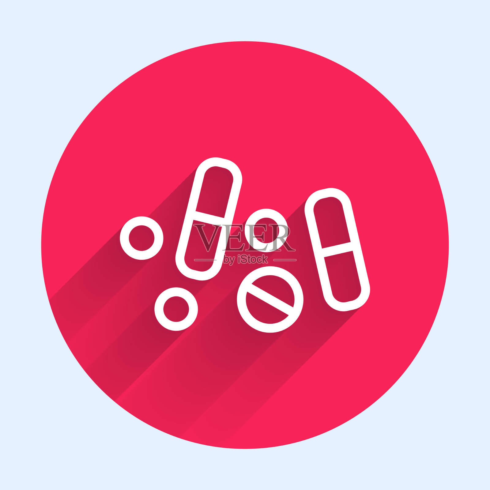 白线药片或片剂图标隔离插画图片素材