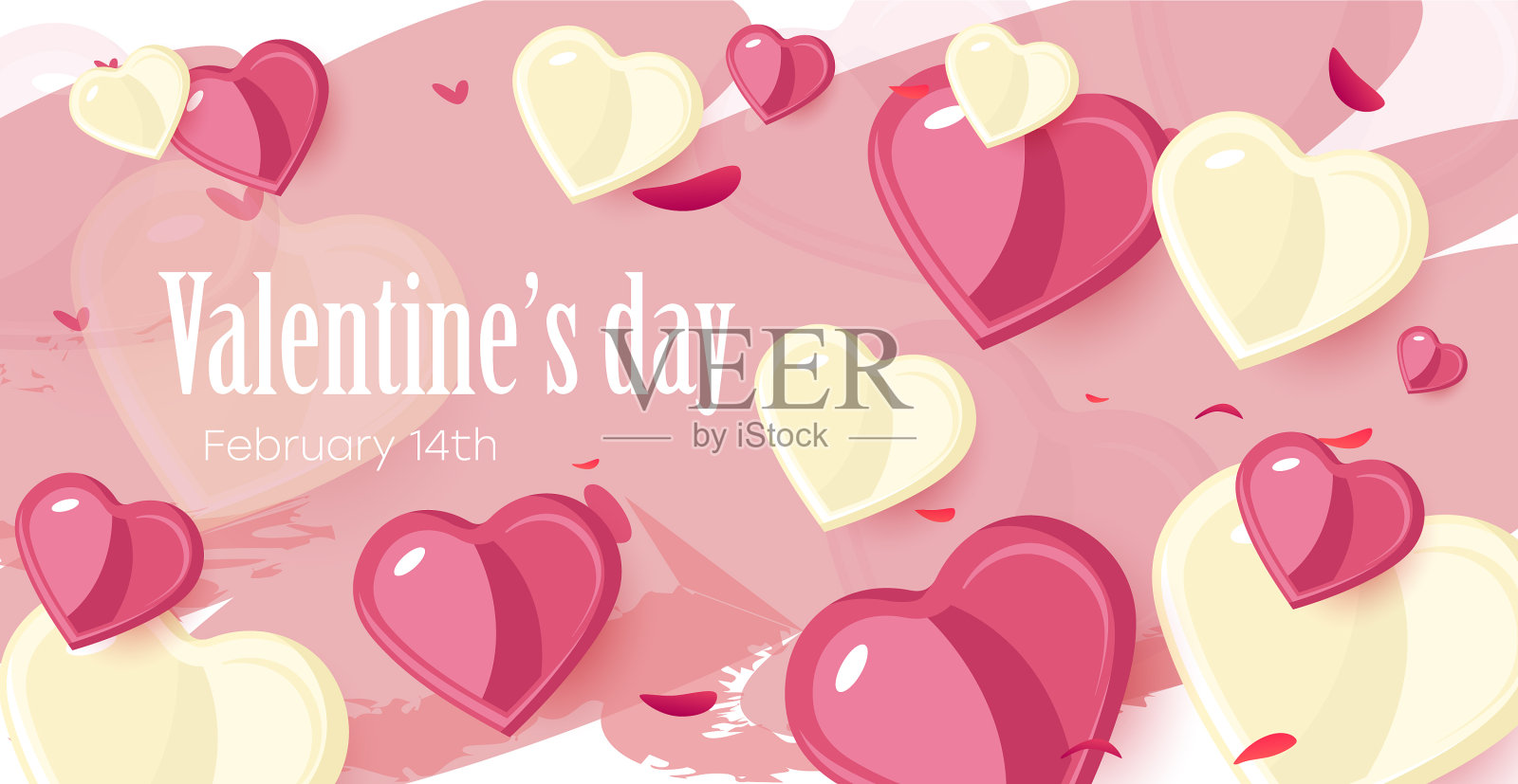 节日背景与情人节横幅插画图片素材