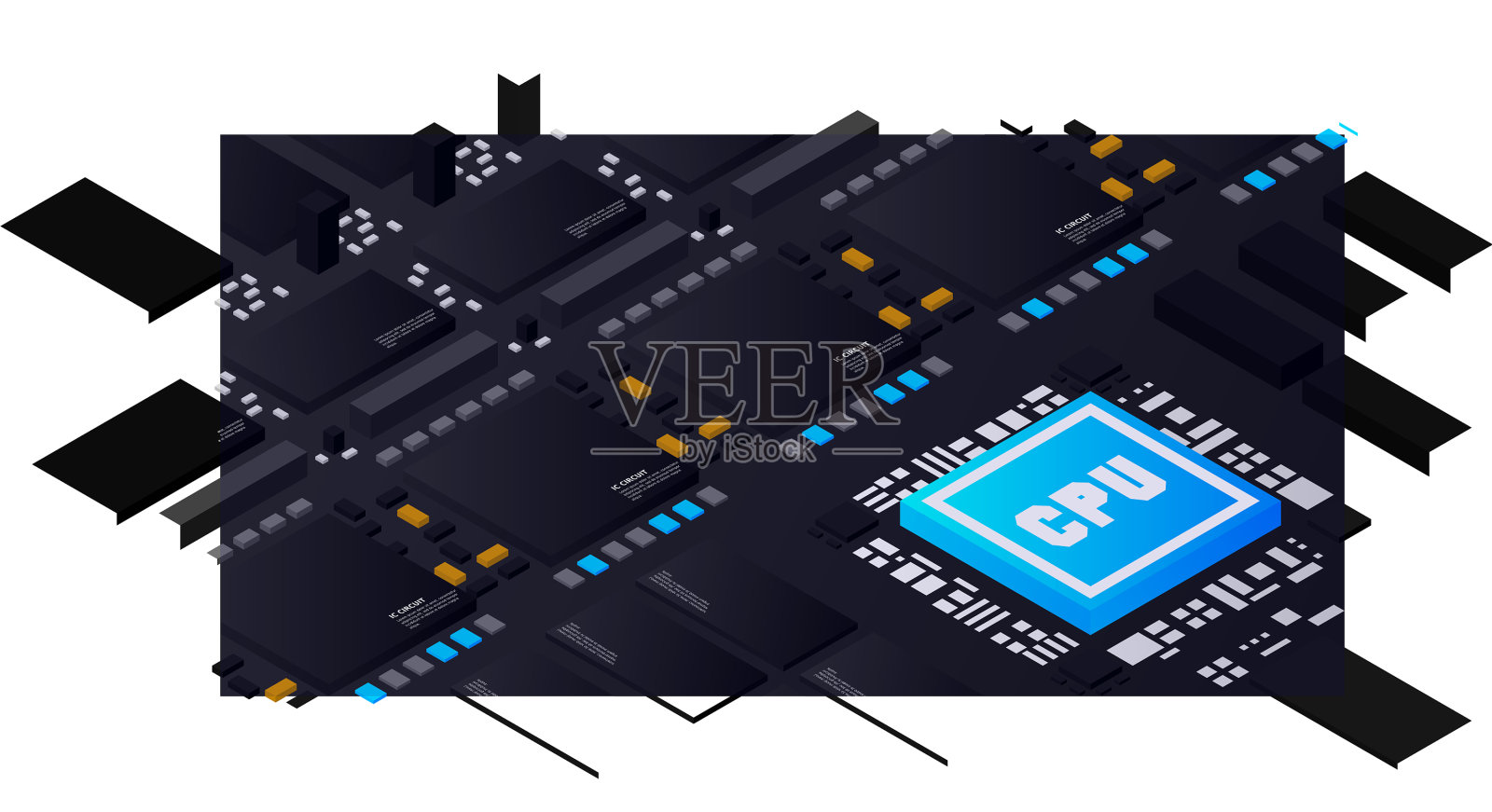 人工智能微芯片量子插画图片素材