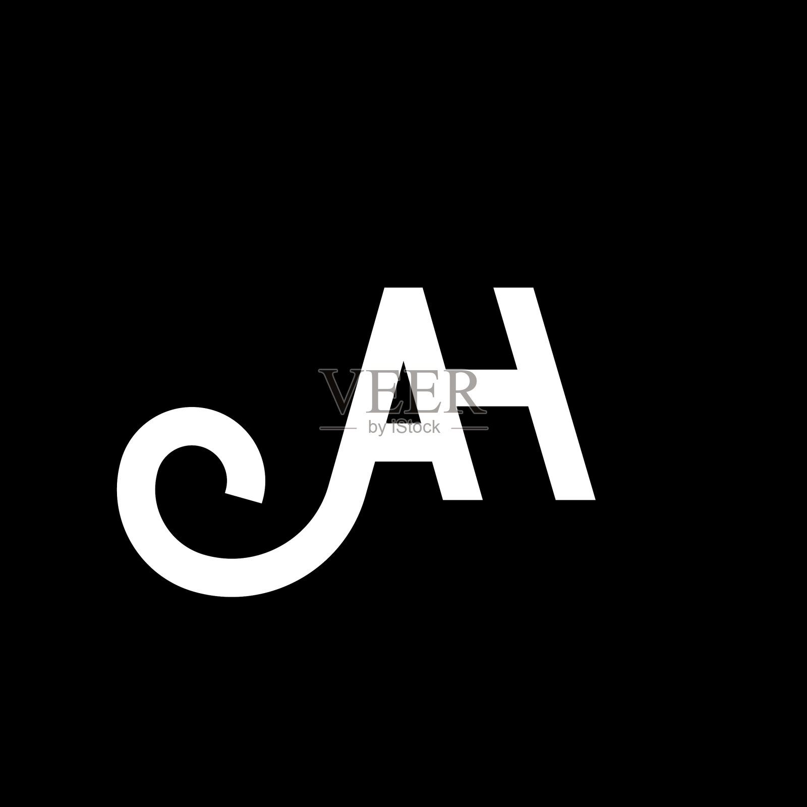 字母logo设计上的黑色背景啊插画图片素材