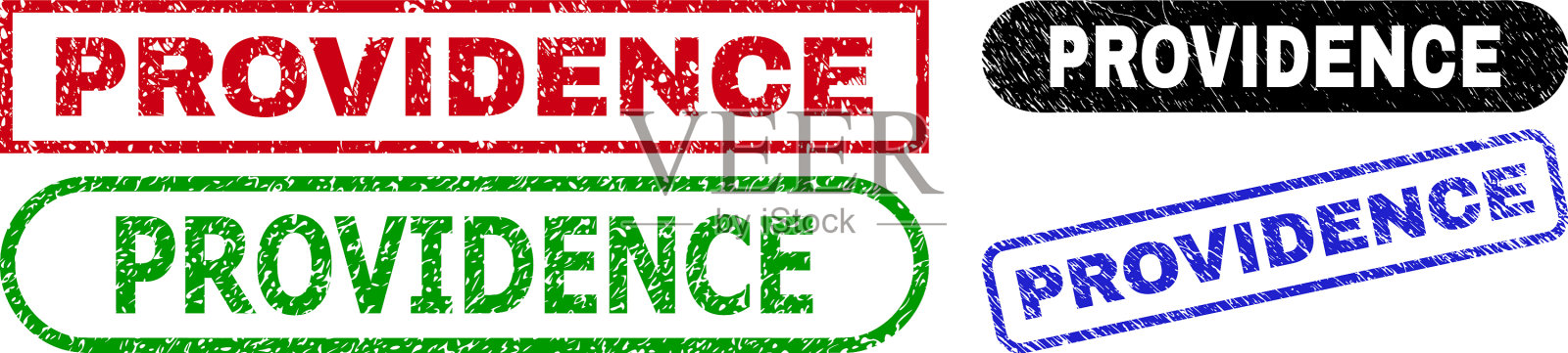 普罗维登斯矩形封条表面粗糙插画图片素材