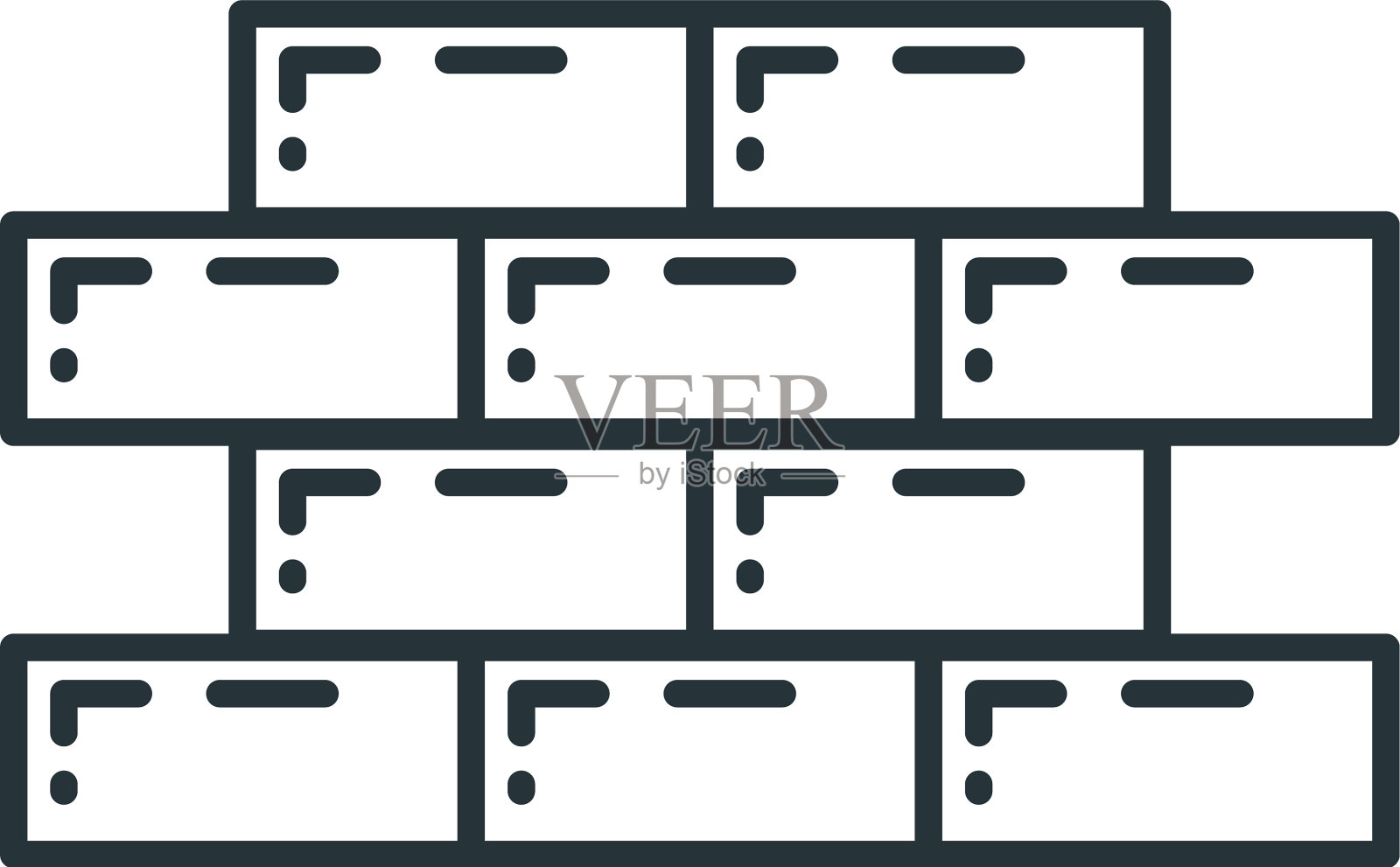 砖墙建筑结构设计图标图标素材