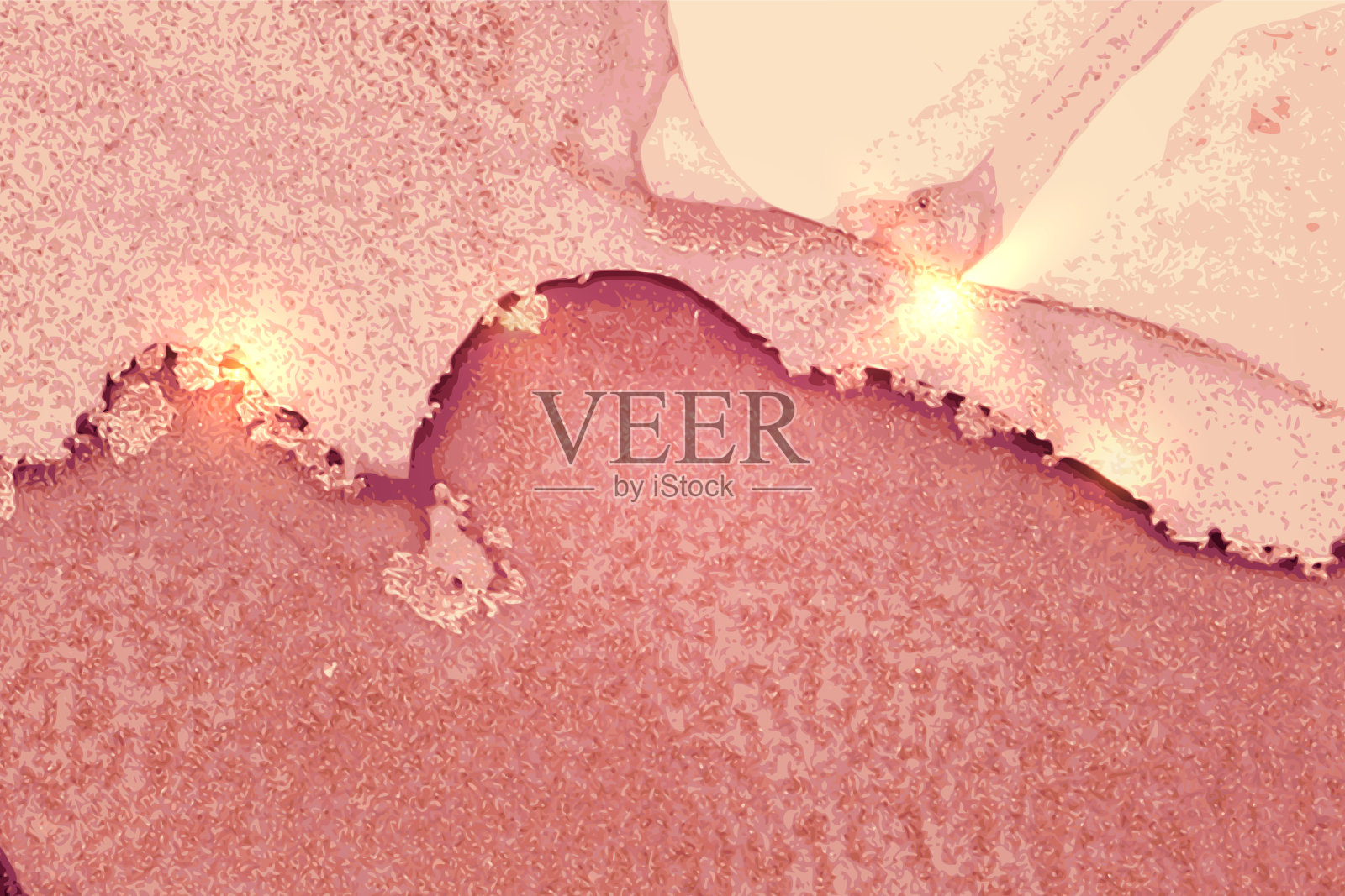 浅栗色和金色大理石图案与闪光插画图片素材