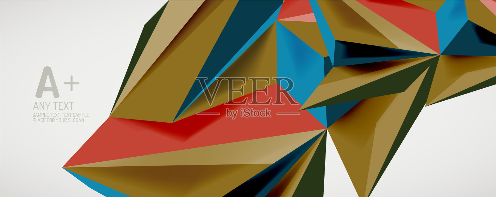 三角形几何背景低多边形3d插画图片素材