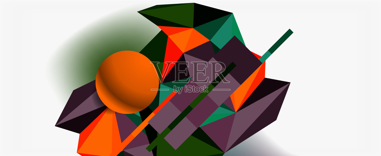 新潮的3d几何构图设计模板插画图片素材