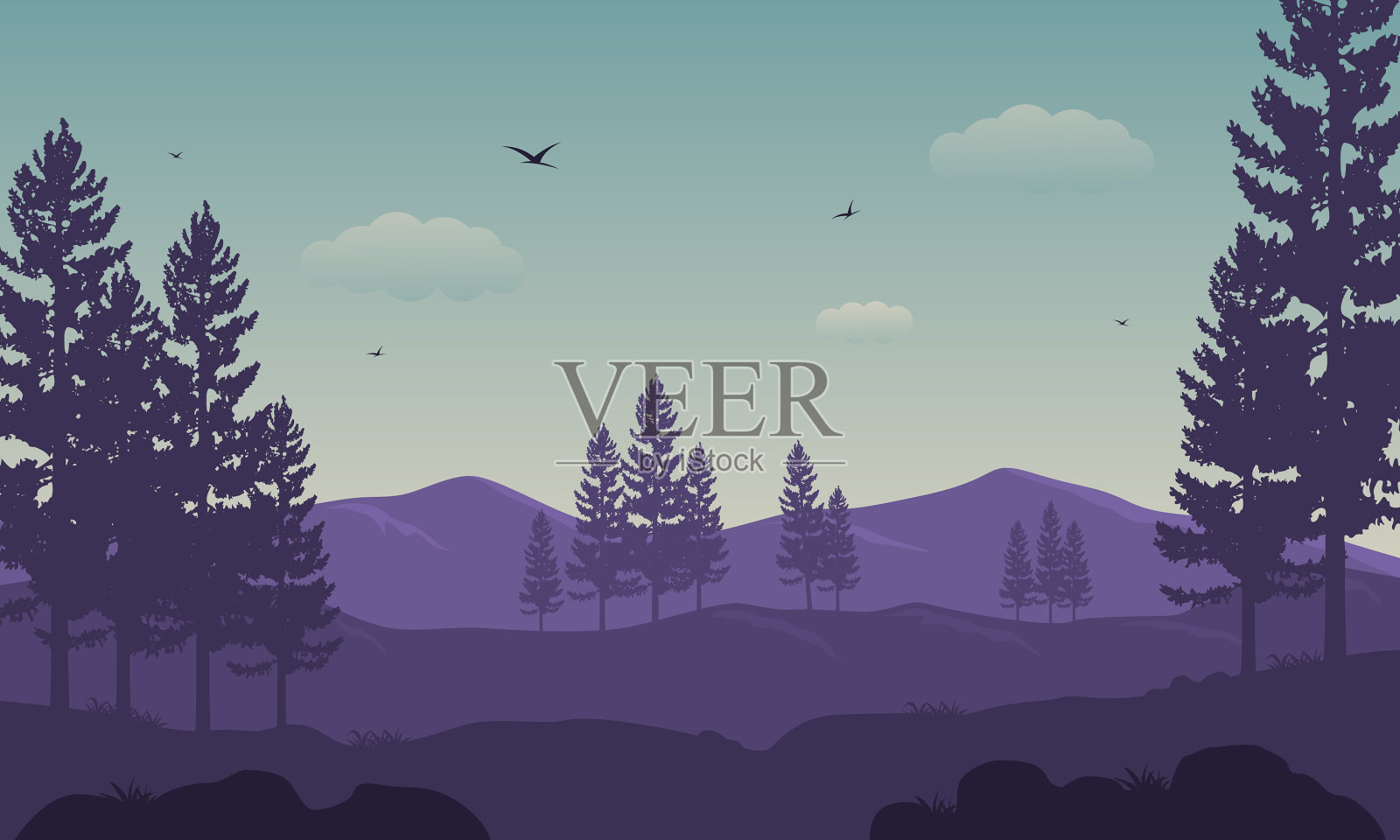 上午空气凉爽插画图片素材