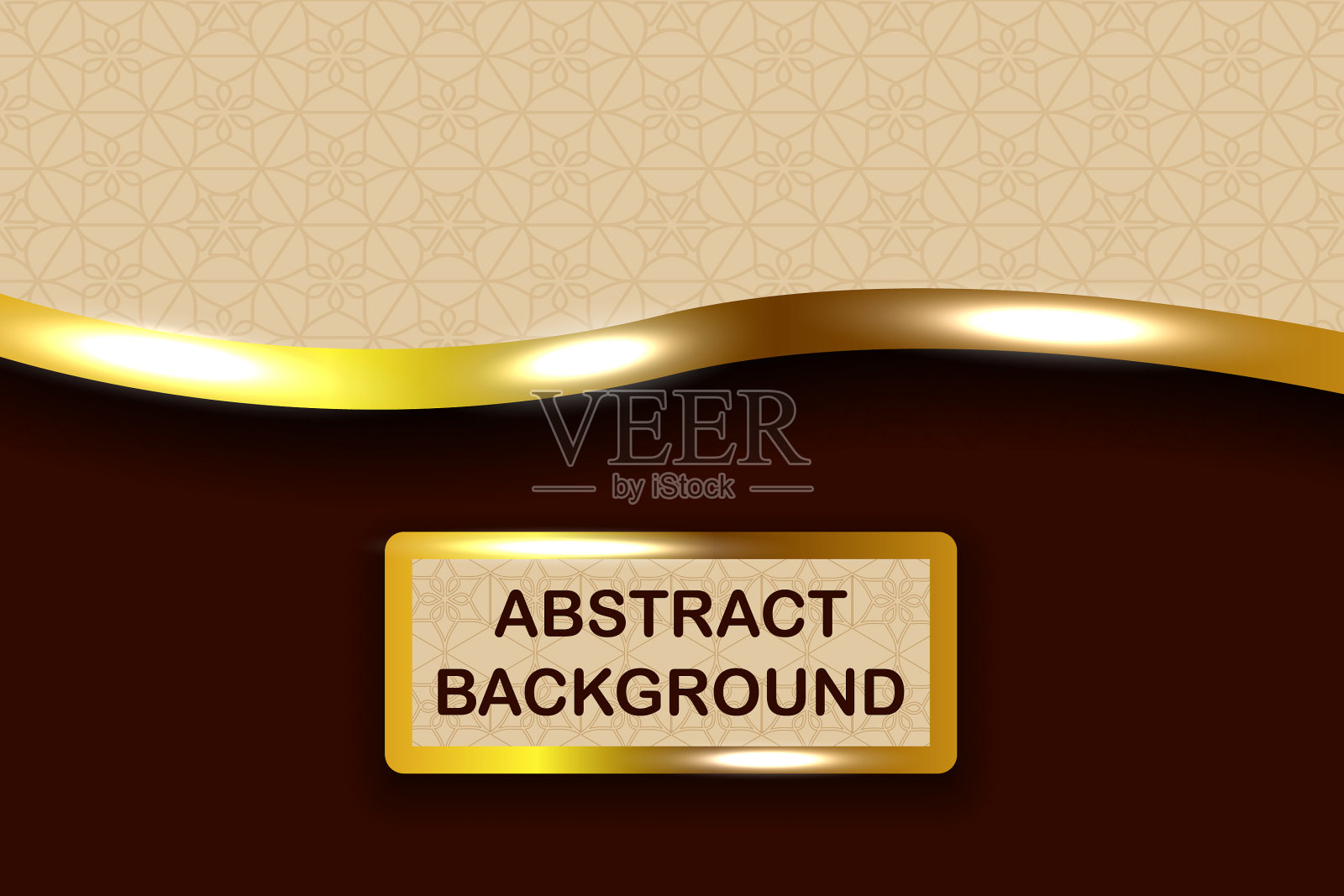 金色复古曼荼罗设计在一个栗色插画图片素材