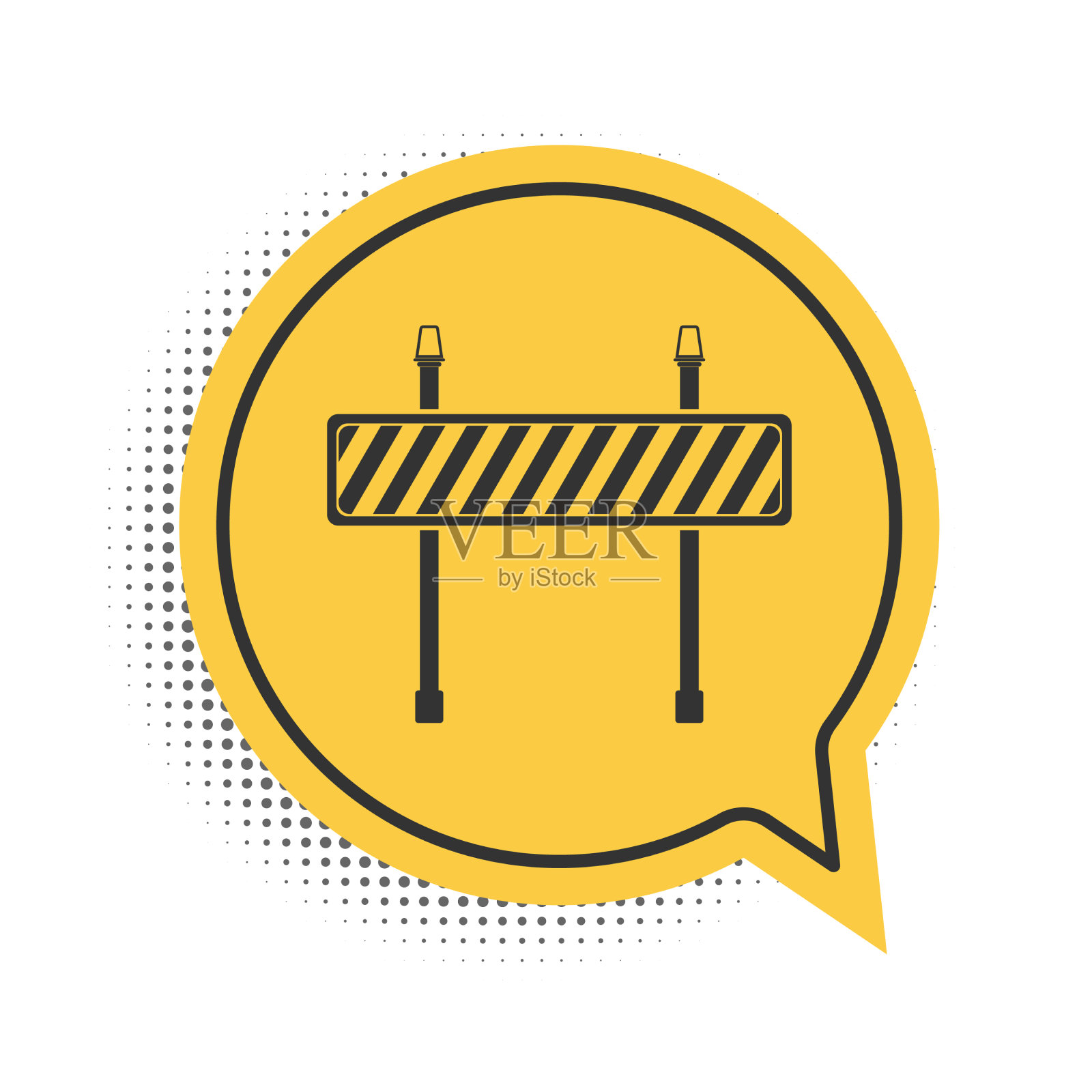 黑色路障图标孤立在白色上插画图片素材